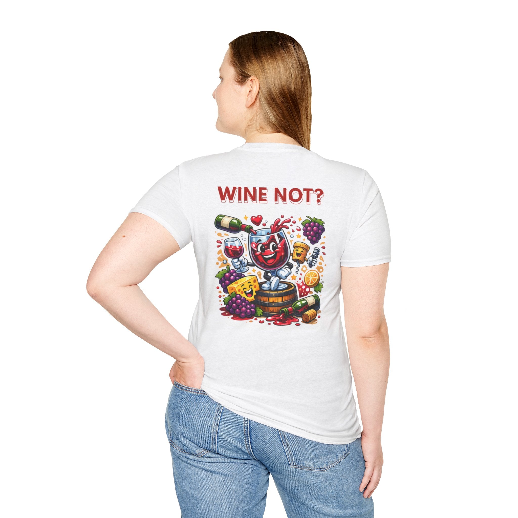 Wine Not? Graphic T-Shirt — Funny Wine Glass & Grapes Tee