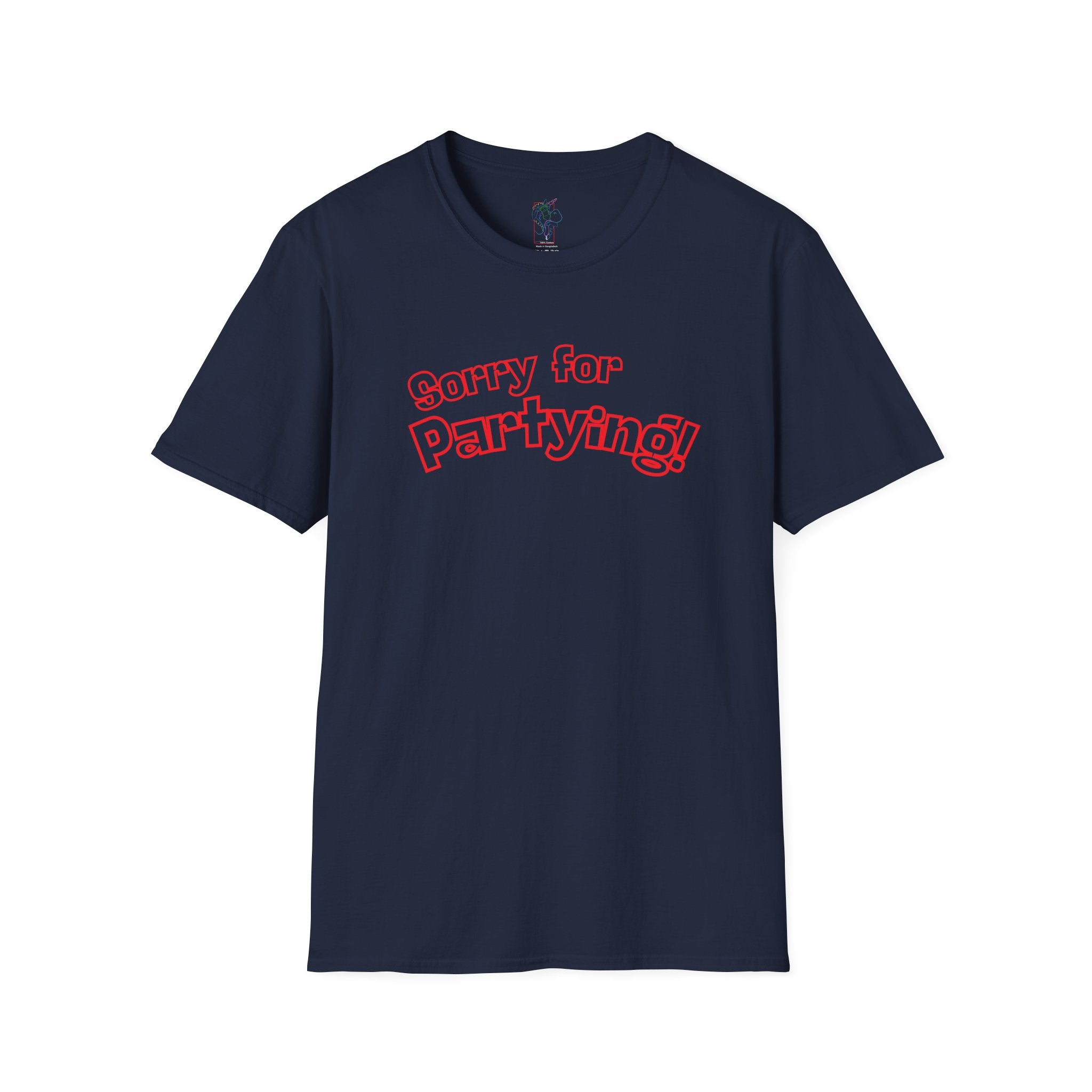 Sorry for Partying! Graphic T-Shirt — Funny Retro Pink Text Tee