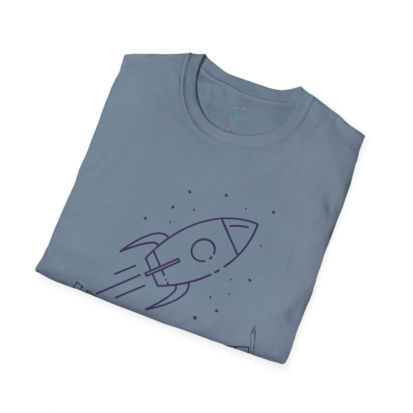 Unisex Softstyle T-Shirt with Rocket Design - Perfect for Space Lovers, Parties, Birthdays, Everyday Wear, or Gifts