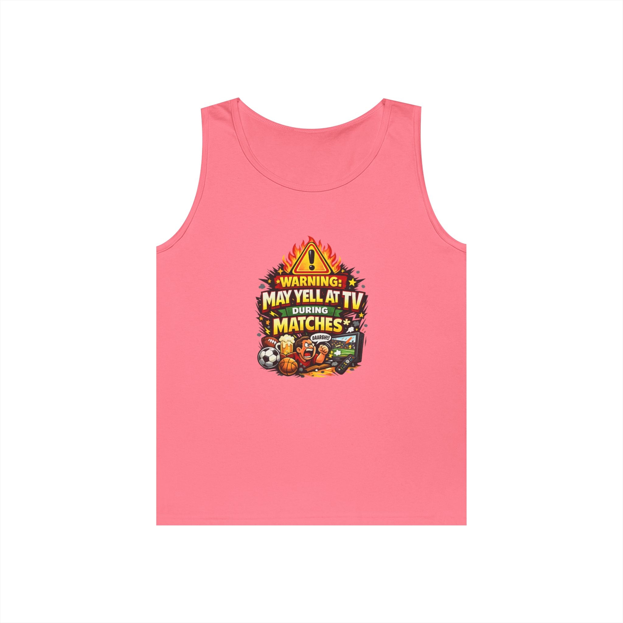 Warning May Yell At TV During Matches Funny Tank Top