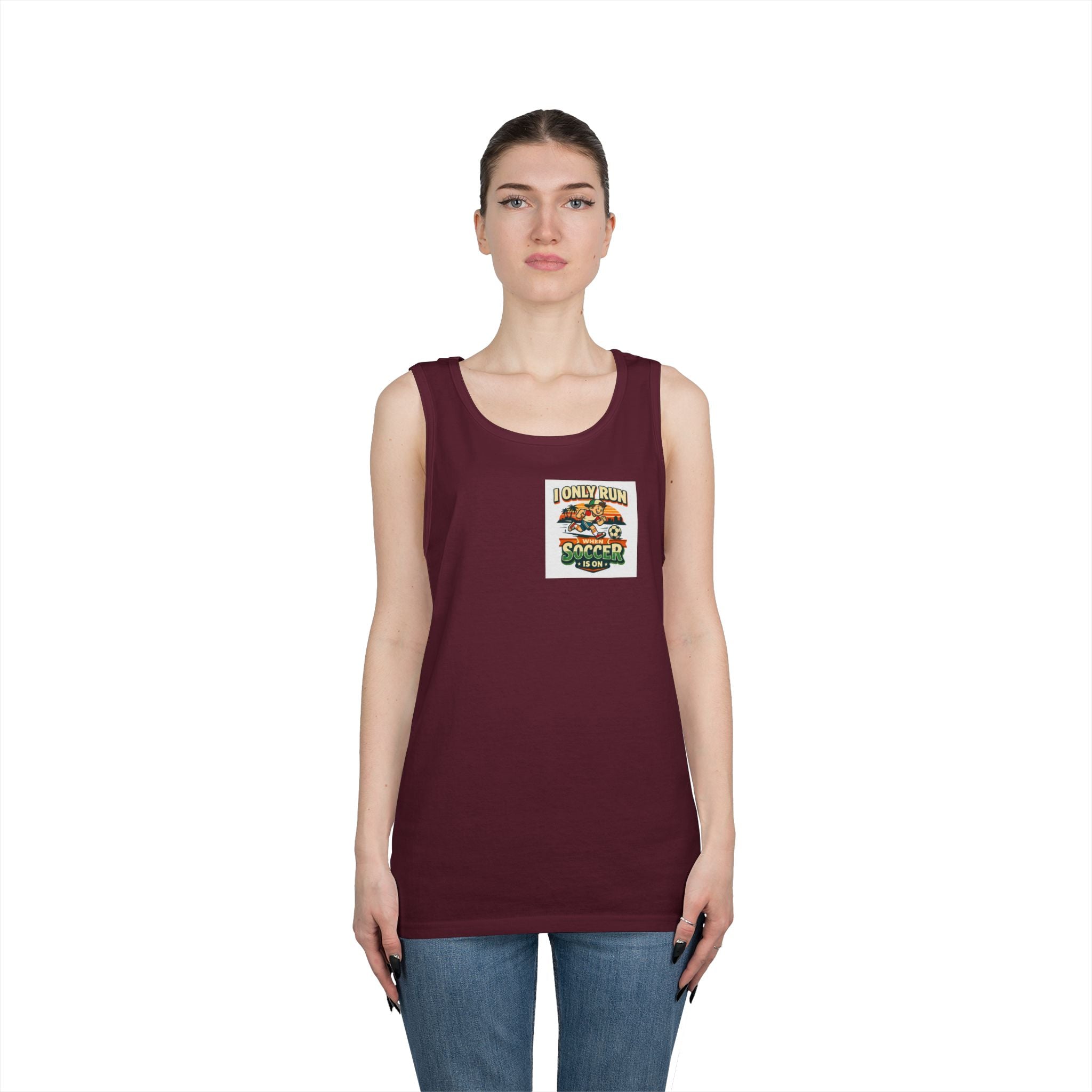 I Only Run When Soccer Is On Funny Tank Top