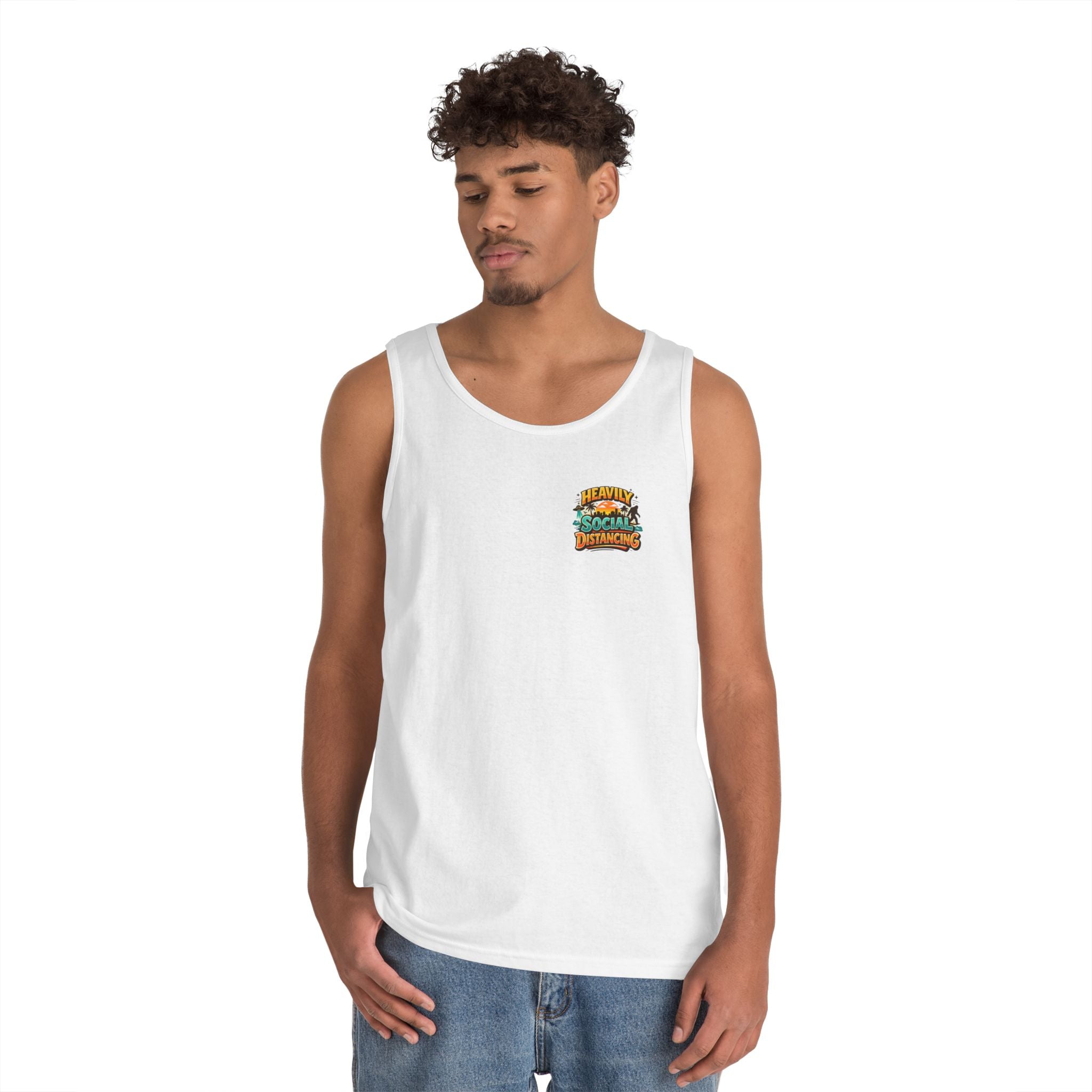 Heavily Socially Distancing Funny Tank Top