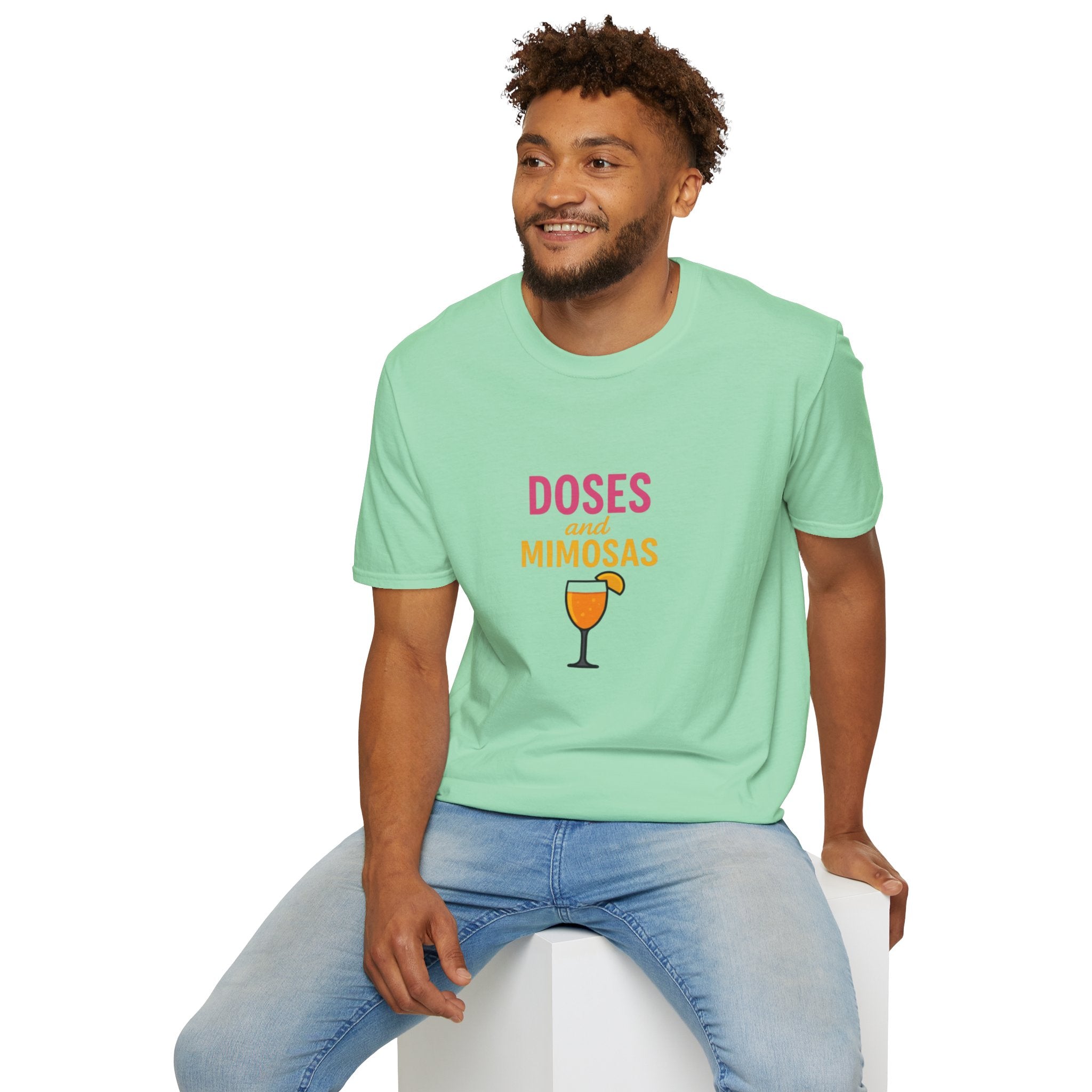 Doses and Mimosas- Party Vibes Unisex T-Shirt