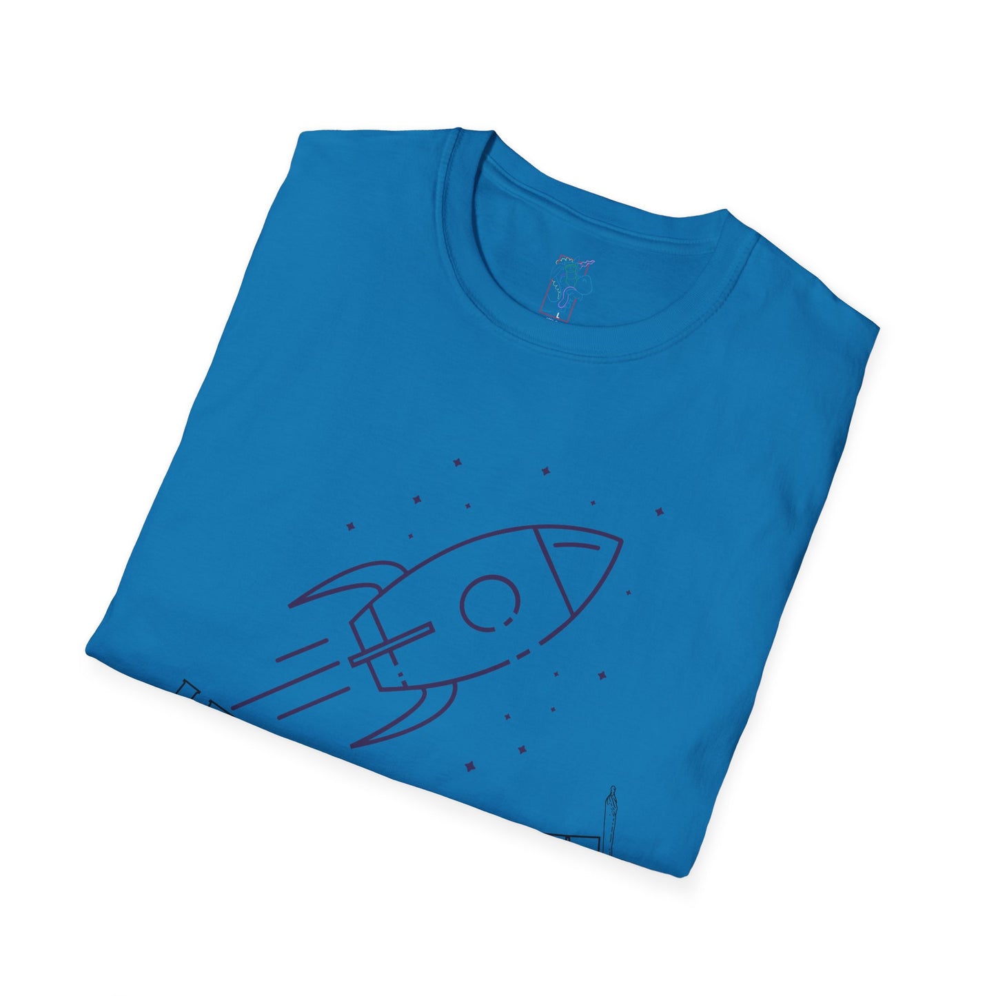 Unisex Softstyle T-Shirt with Rocket Design - Perfect for Space Lovers, Parties, Birthdays, Everyday Wear, or Gifts