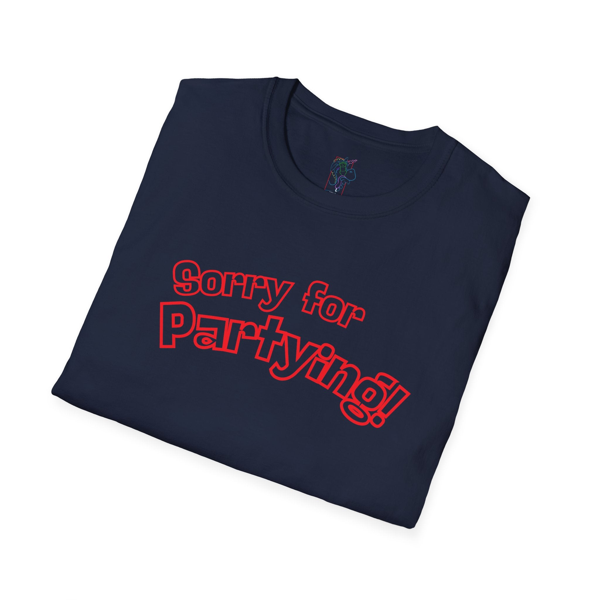 Sorry for Partying! Graphic T-Shirt — Funny Retro Pink Text Tee