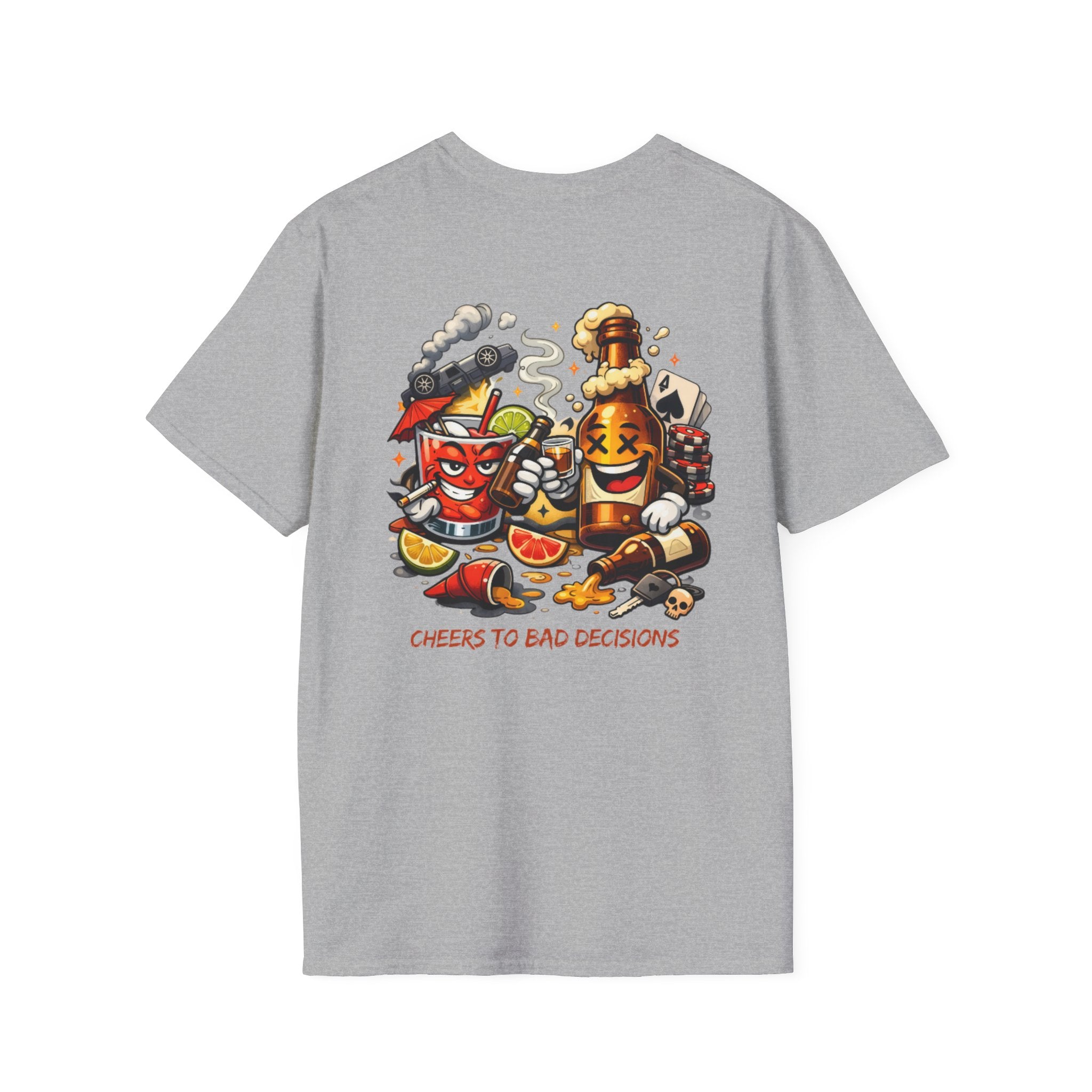 Cheers to Bad Decisions T-Shirt — Funny Party Graphic Tee