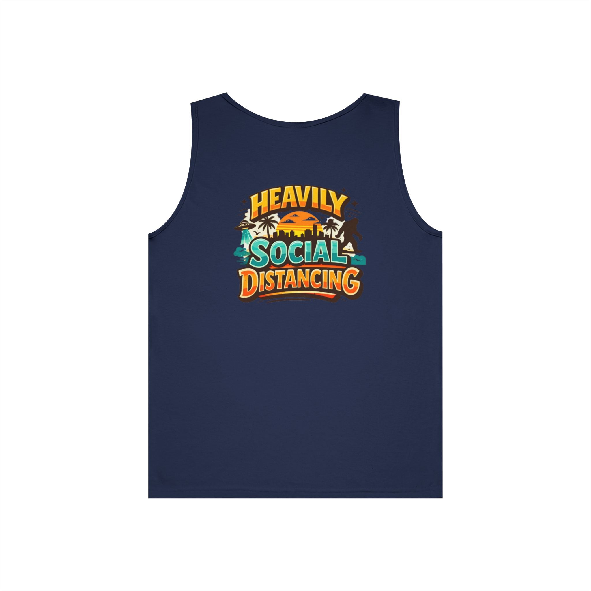 Heavily Socially Distancing Funny Tank Top