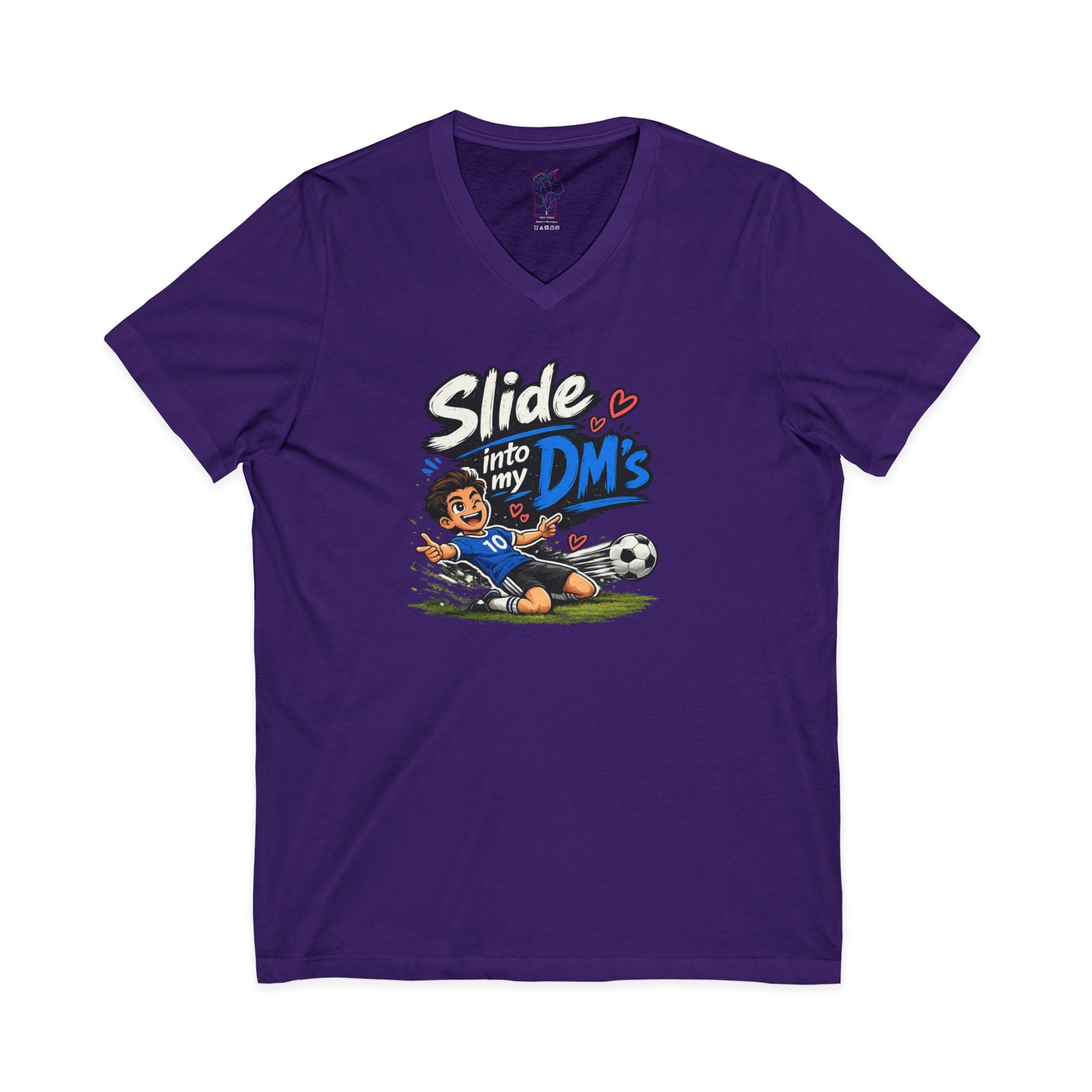 Slide Into My DMs Soccer V-Neck Tee