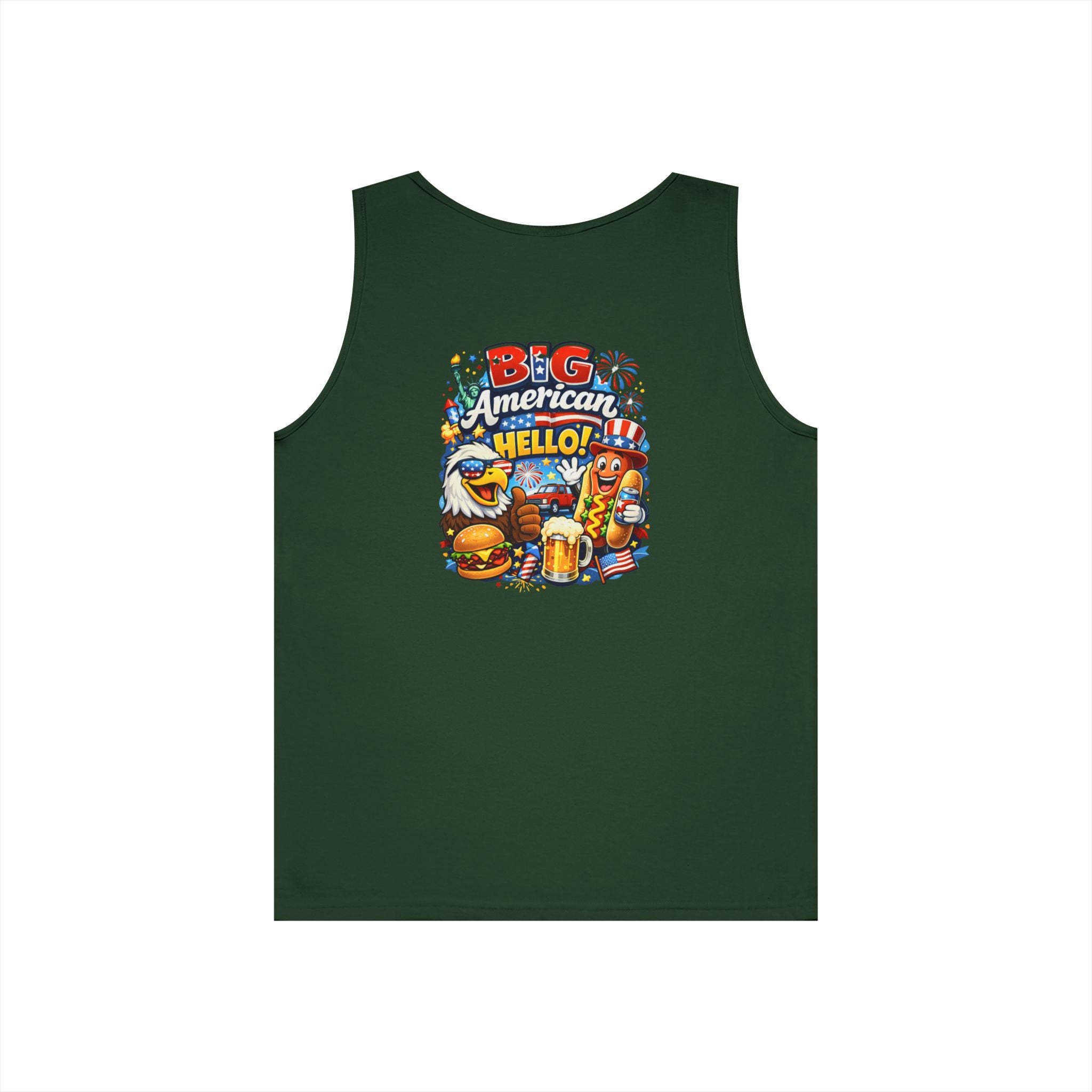 Big American Hello Funny Tank Top Patriotic