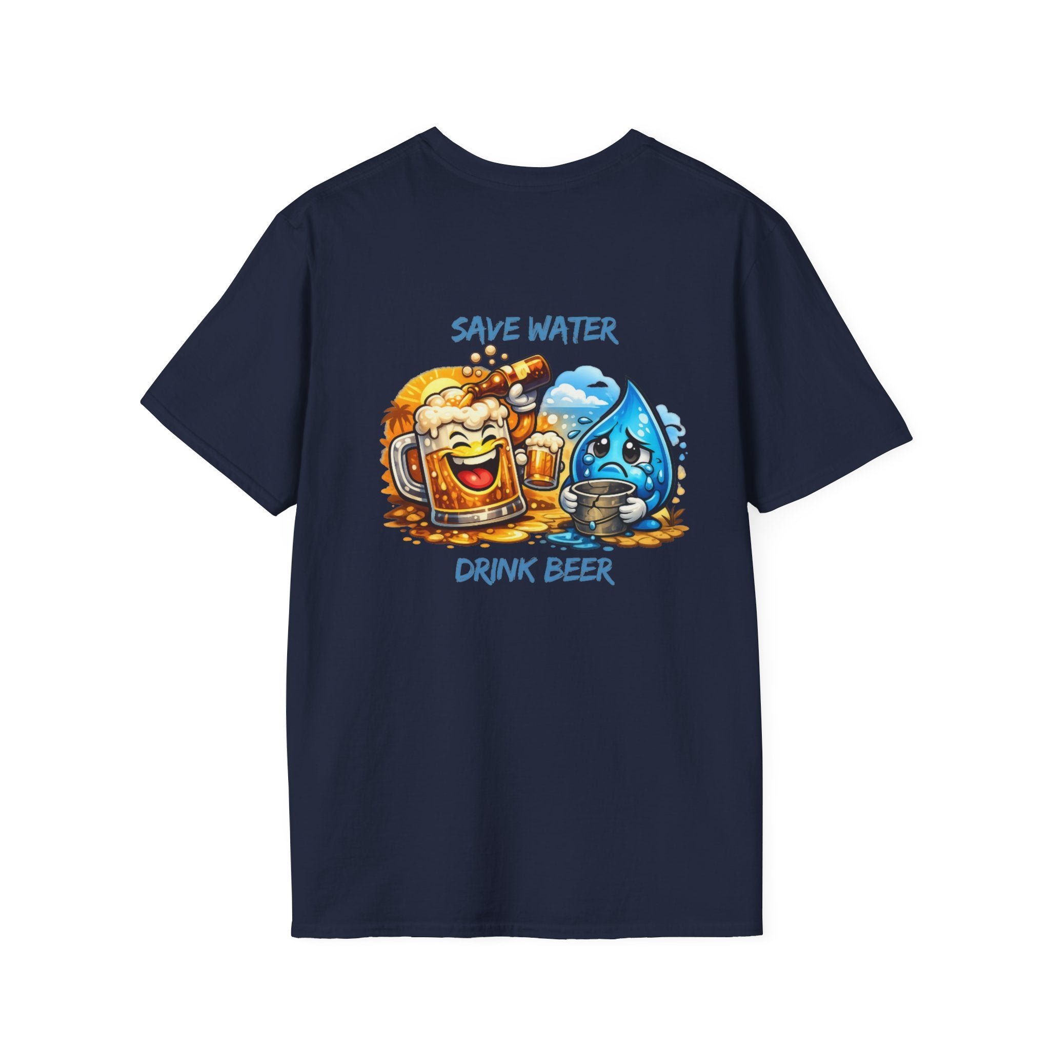 Save Water Drink Beer T-Shirt — Funny Beer & Water Cartoon Tee