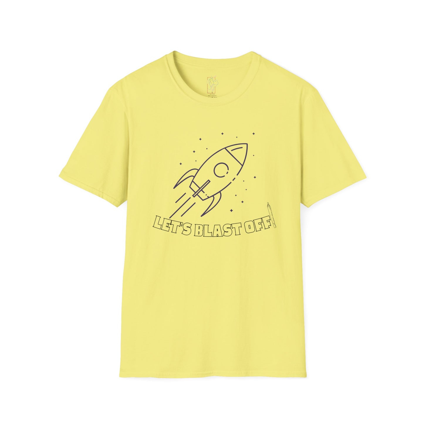 Unisex Softstyle T-Shirt with Rocket Design - Perfect for Space Lovers, Parties, Birthdays, Everyday Wear, or Gifts