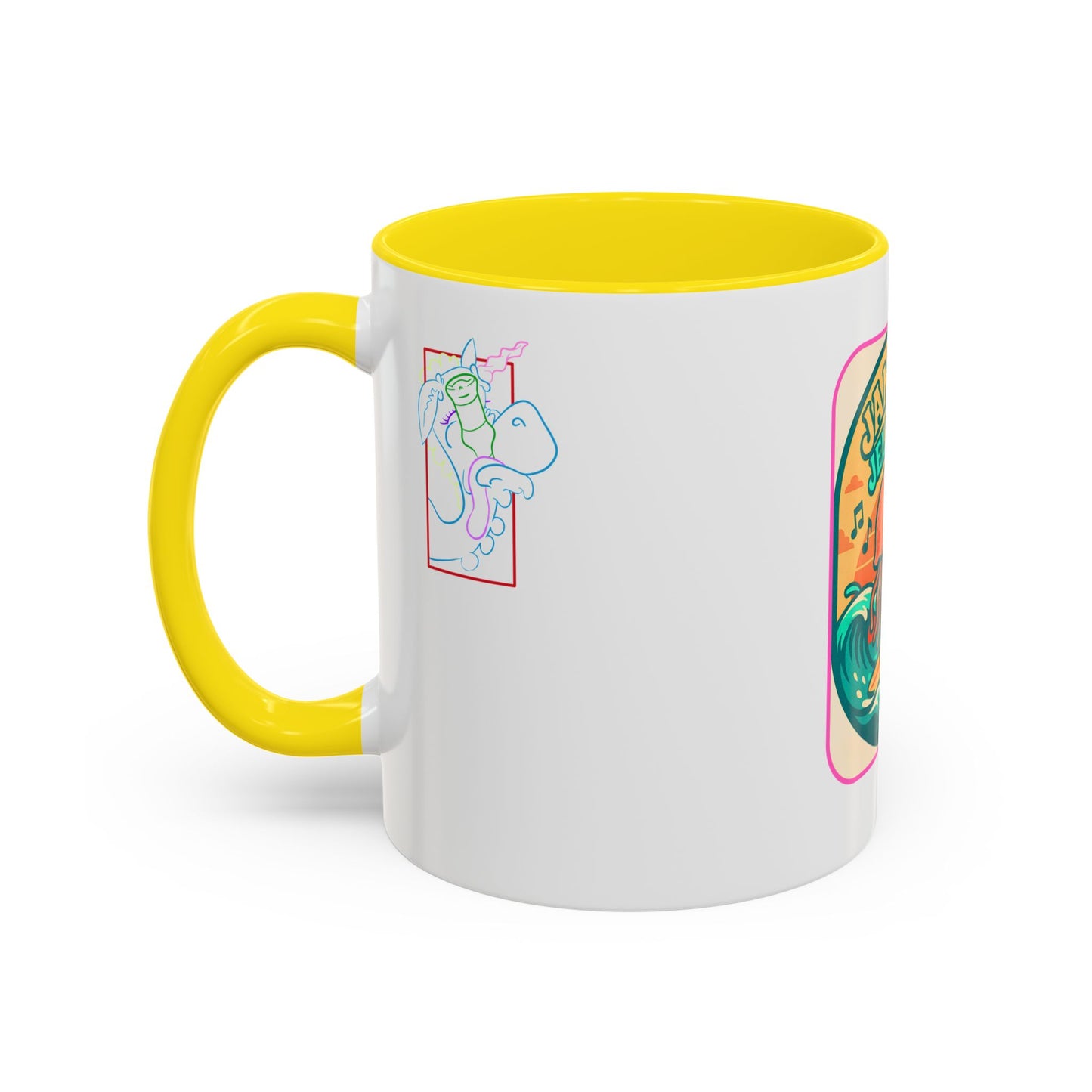 Jammin' Jellyfish Coffee Mug - Fun Surfing Ocean Mug, Tropical Drinkware, Beach Vibes Gift, Casual Teacup, Quirky Kitchen Decor