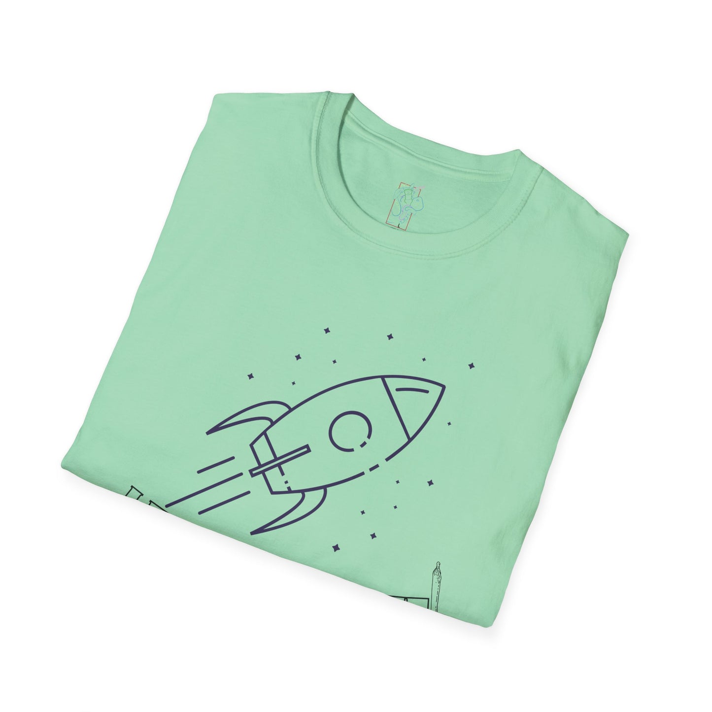 Unisex Softstyle T-Shirt with Rocket Design - Perfect for Space Lovers, Parties, Birthdays, Everyday Wear, or Gifts