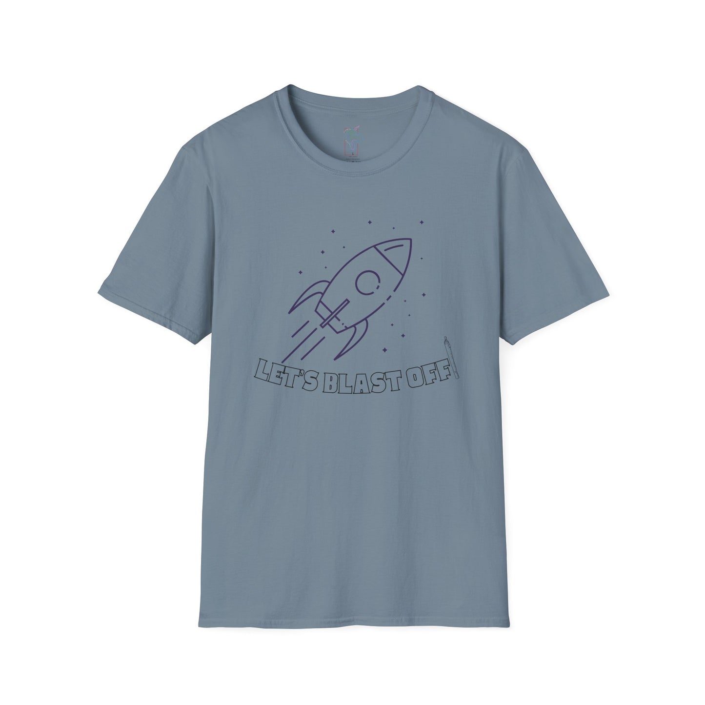 Unisex Softstyle T-Shirt with Rocket Design - Perfect for Space Lovers, Parties, Birthdays, Everyday Wear, or Gifts