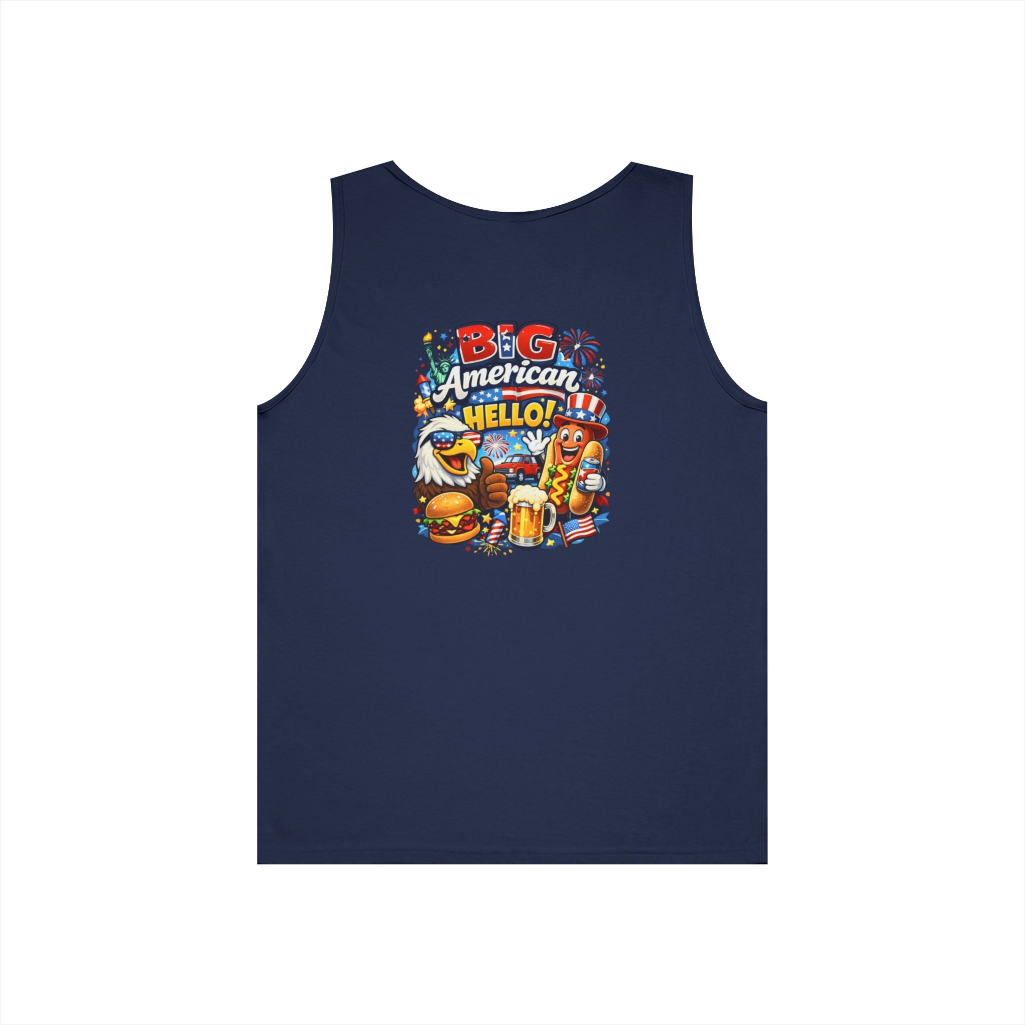 Big American Hello Funny Tank Top Patriotic
