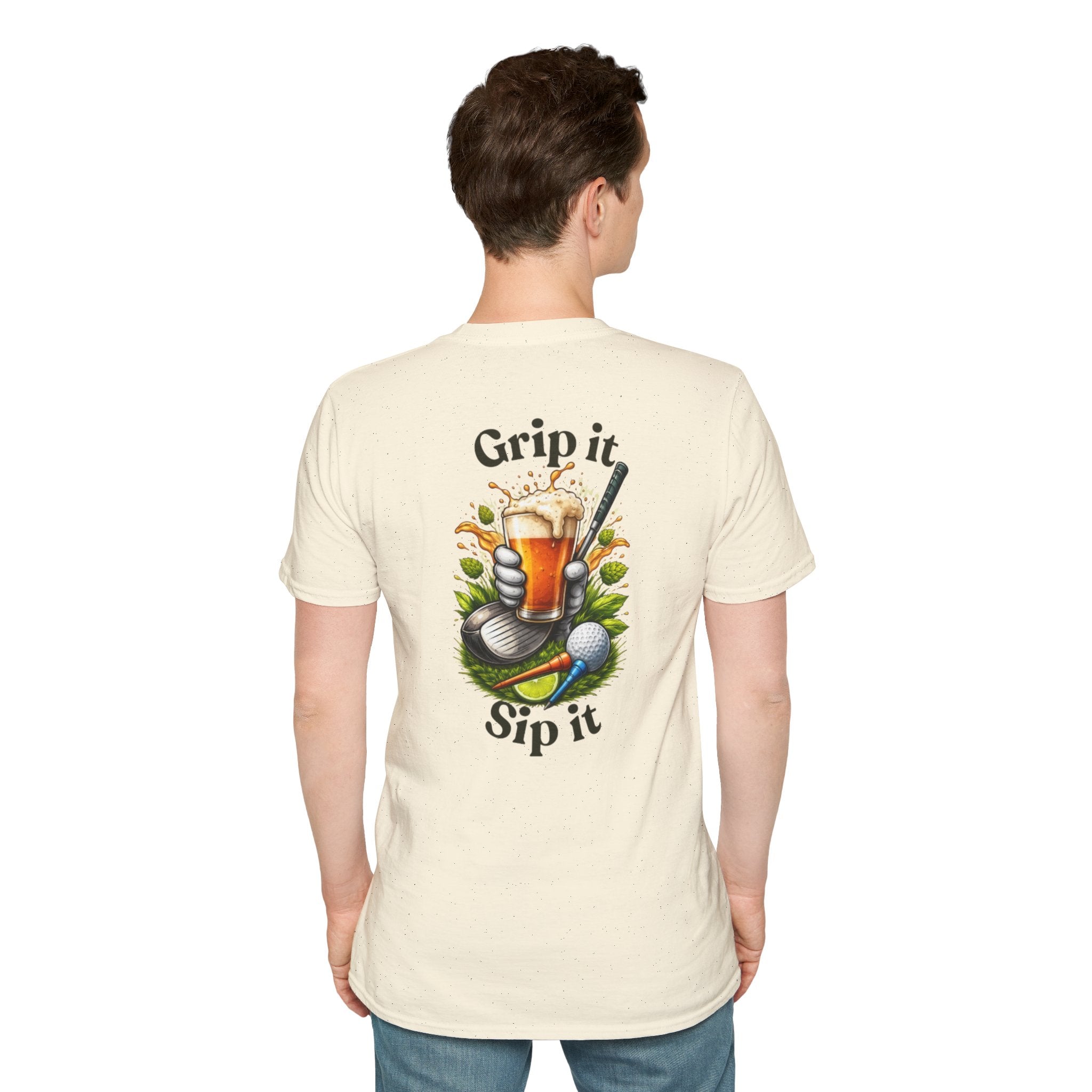 Golf & Beer T-Shirt — "Grip It, Sip It" Golfing Beer Graphic Tee