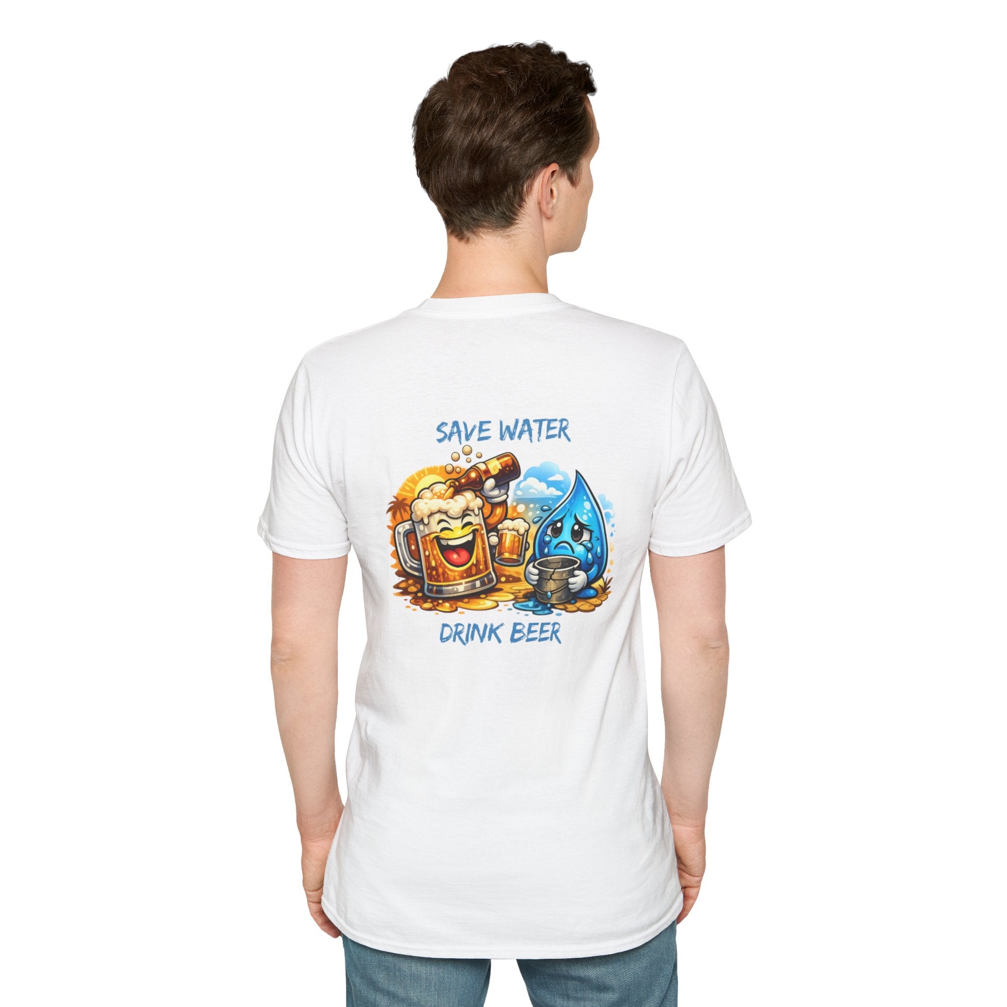 Save Water Drink Beer T-Shirt — Funny Beer & Water Cartoon Tee