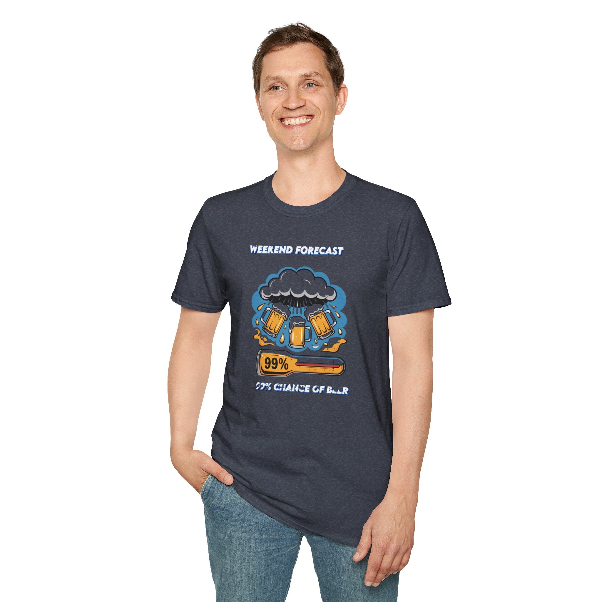 Weekend Forecast Tee — "99% Chance of Beer" Graphic T-Shirt