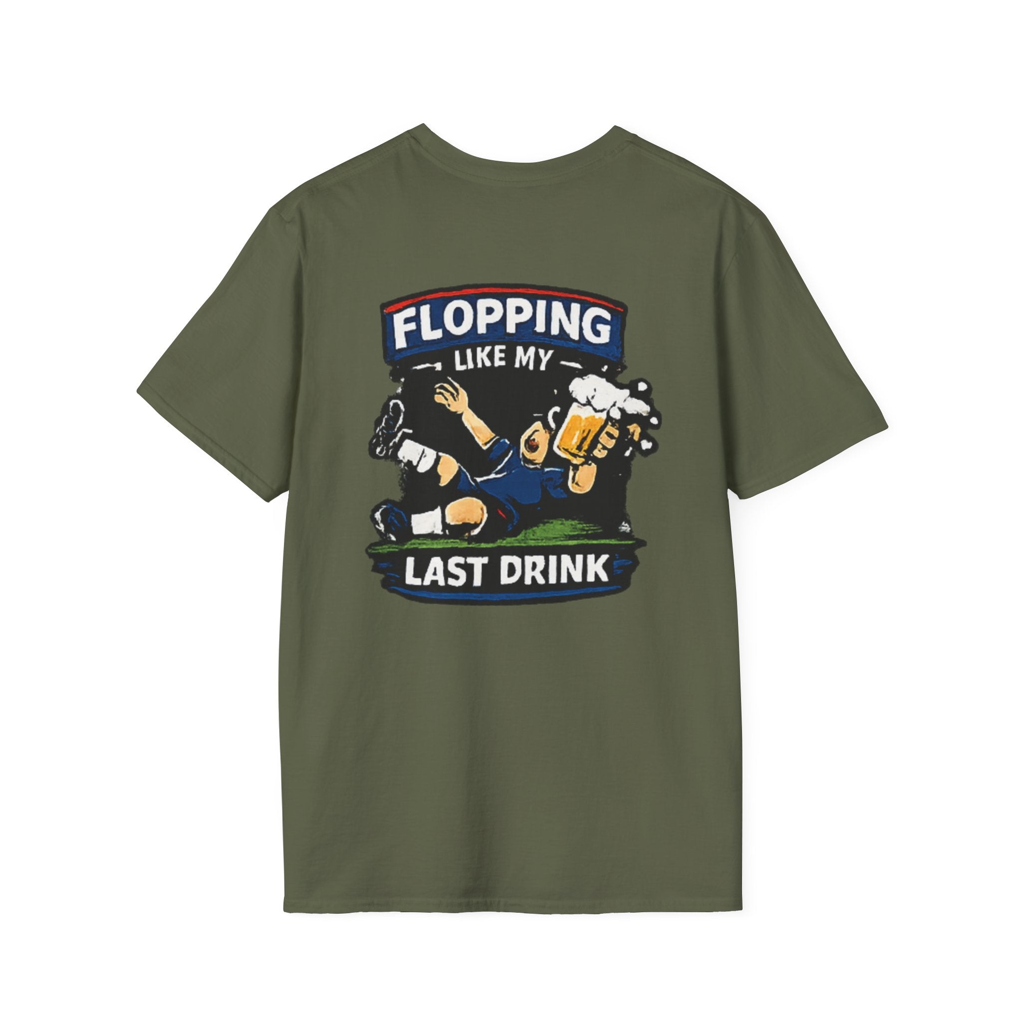 Flopping Like My Last Drink T-Shirt – Funny Bar & Beer Drinking Tee