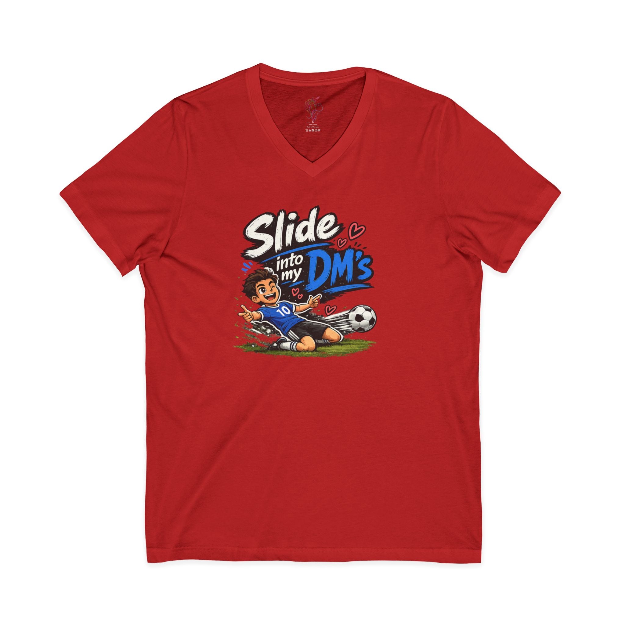Slide Into My DMs Soccer V-Neck Tee