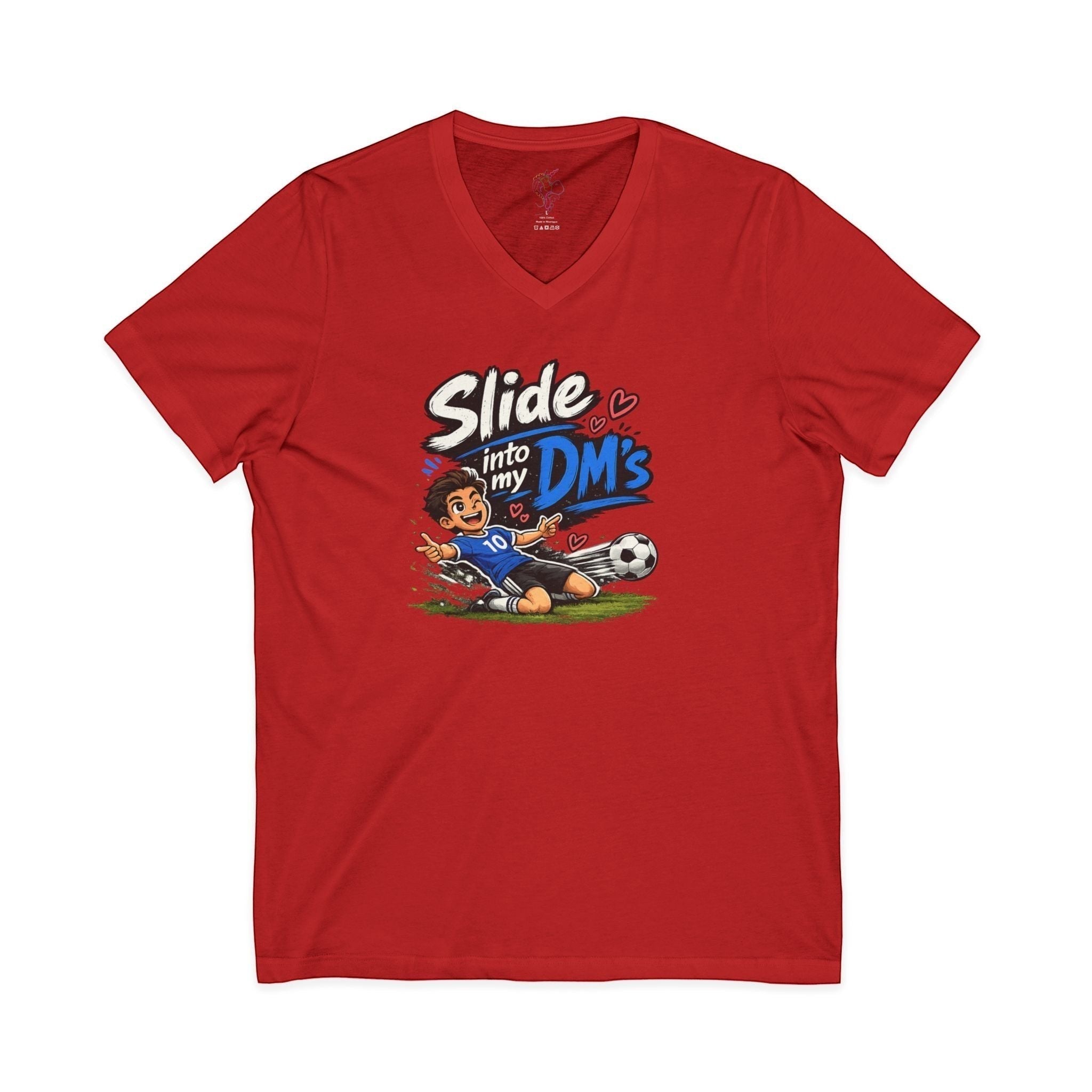 Slide Into My DMs Soccer V-Neck Tee