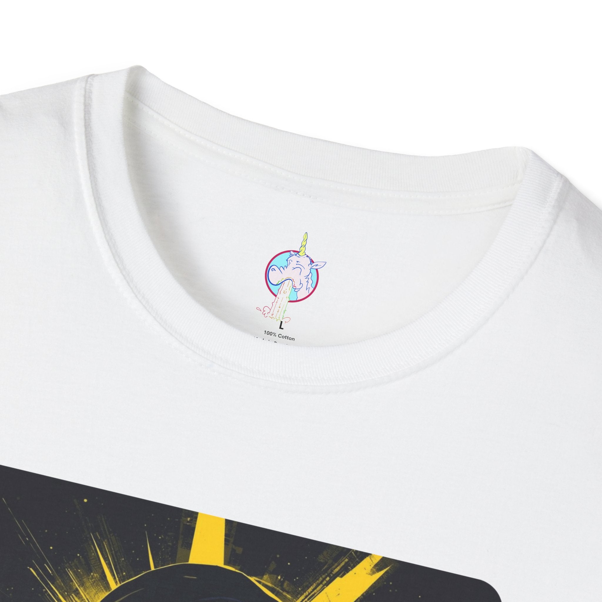 Solar Shades Graphic T-Shirt — Neon Yellow Sun Skull Design