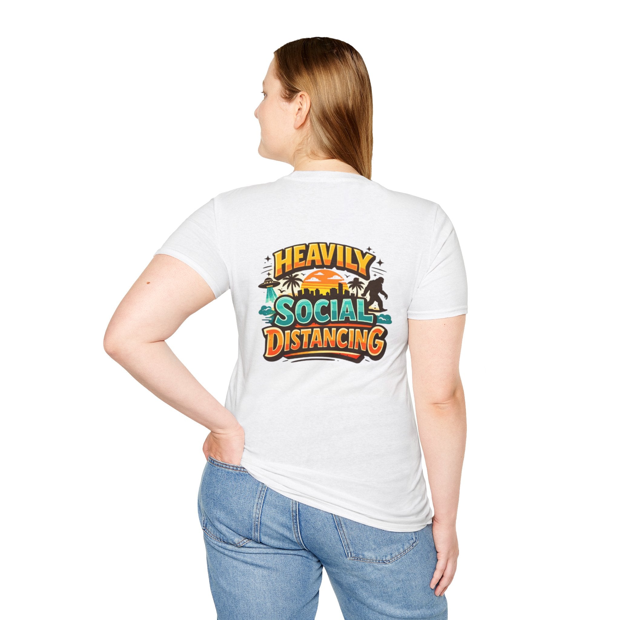 Heavily Socially Distancing Funny T-Shirt