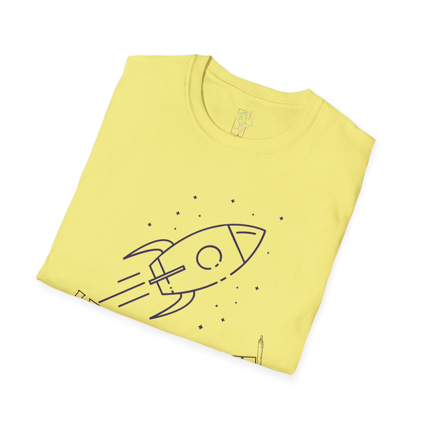 Unisex Softstyle T-Shirt with Rocket Design - Perfect for Space Lovers, Parties, Birthdays, Everyday Wear, or Gifts