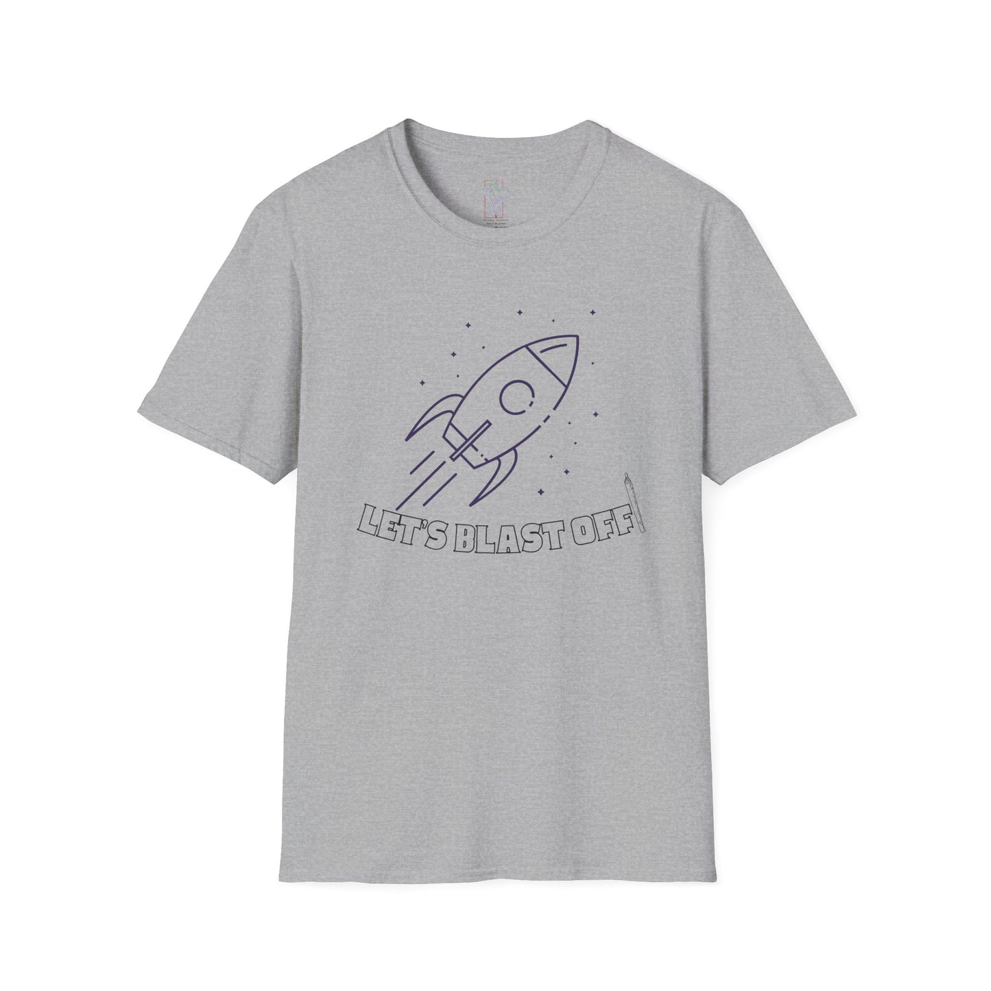 Unisex Softstyle T-Shirt with Rocket Design - Perfect for Space Lovers, Parties, Birthdays, Everyday Wear, or Gifts