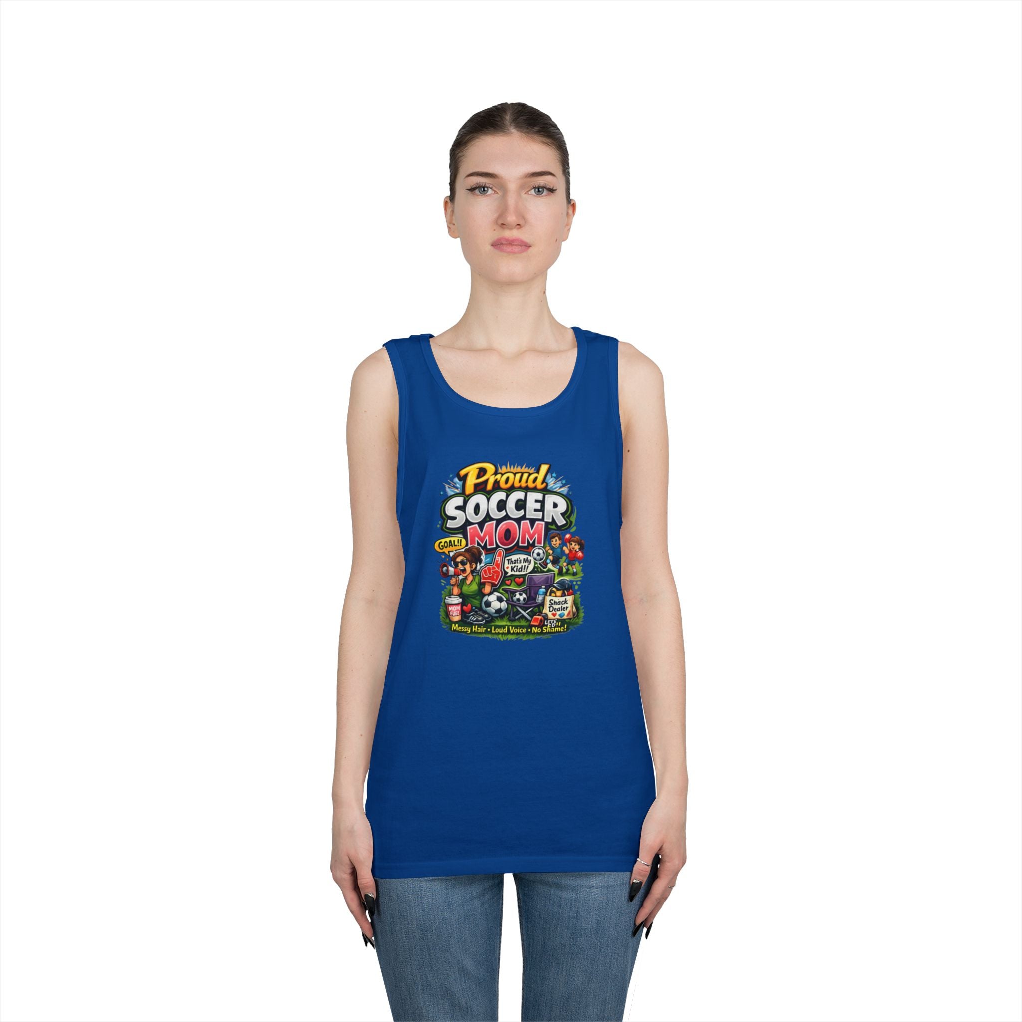 Proud Soccer Mom Dad Funny Tank Top