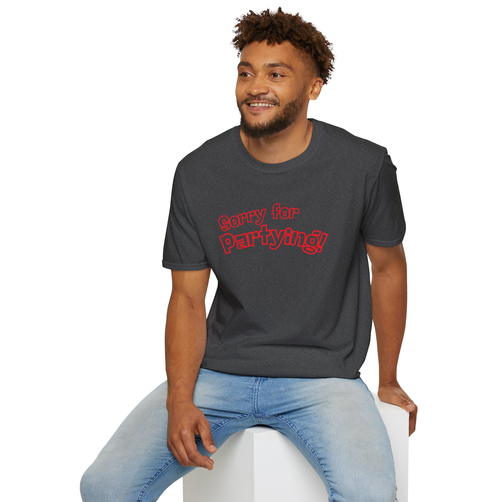 Sorry for Partying! Graphic T-Shirt — Funny Retro Pink Text Tee