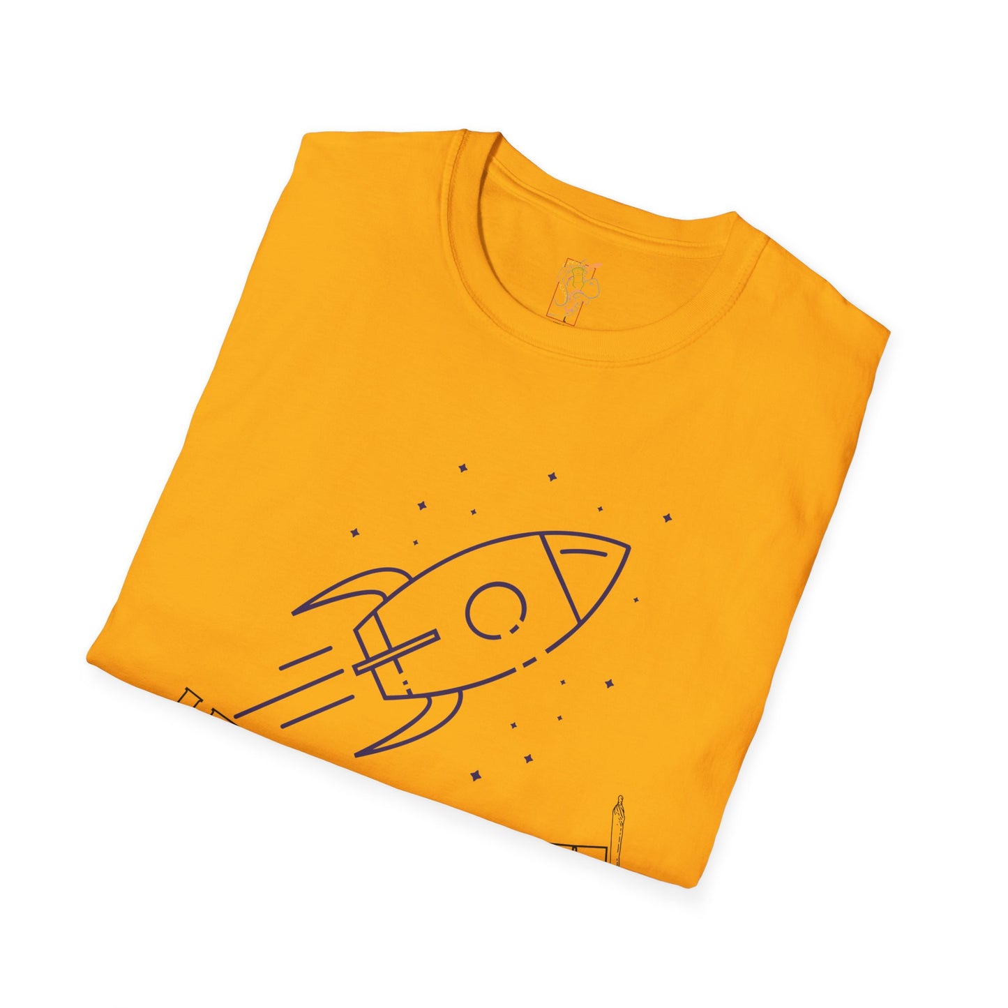 Unisex Softstyle T-Shirt with Rocket Design - Perfect for Space Lovers, Parties, Birthdays, Everyday Wear, or Gifts