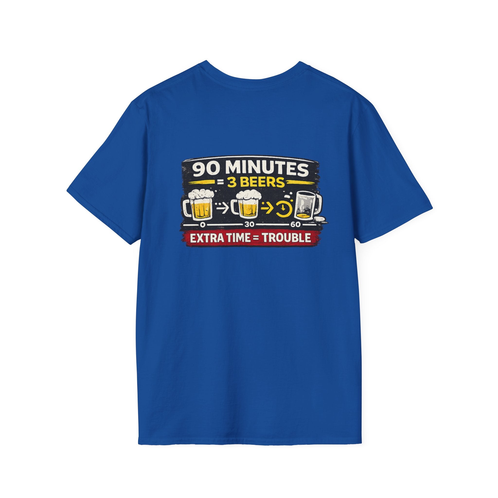 Soccer Fan T-Shirt — "90 Minutes = 3 Beers" Funny Football Game Tee