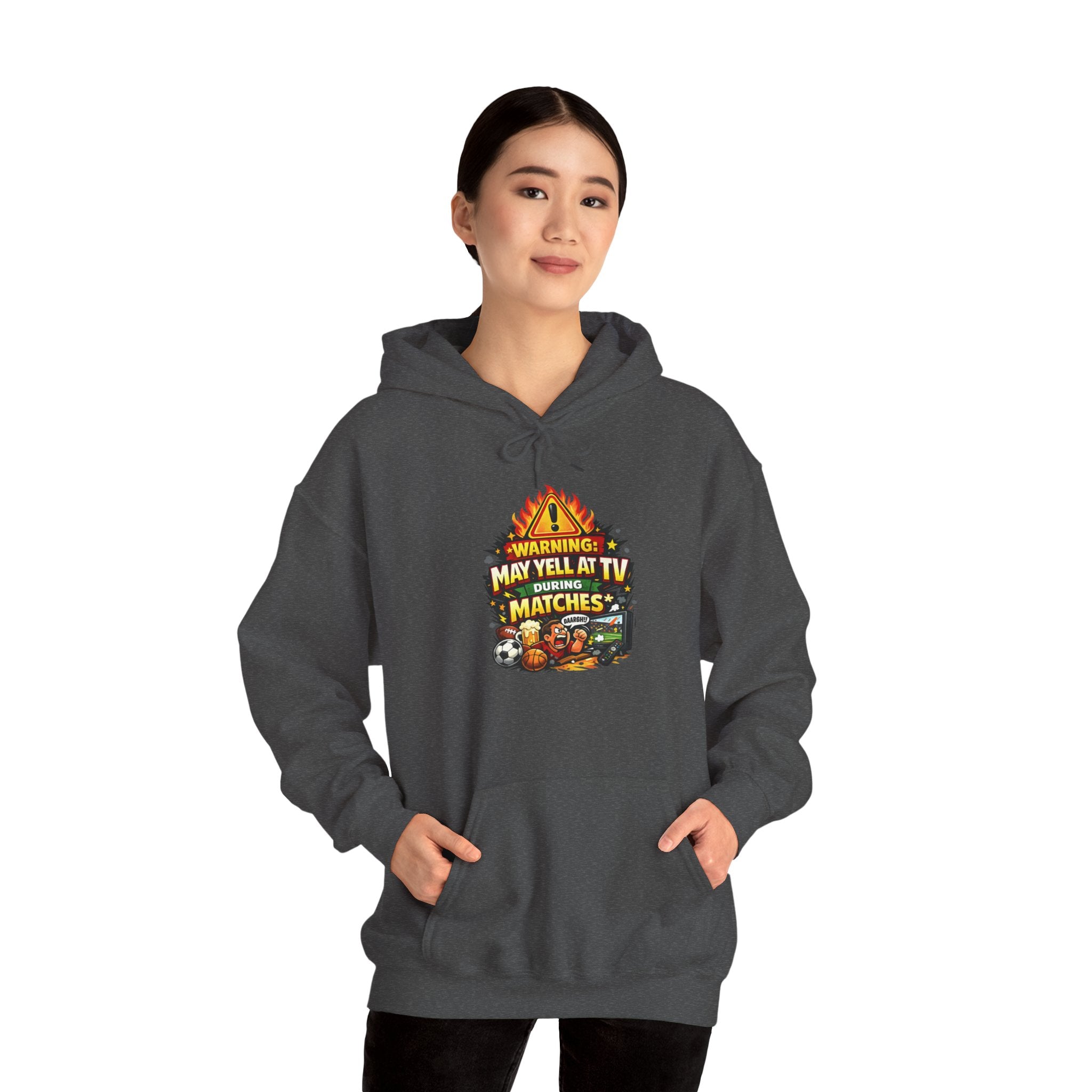 Warning May Yell At TV During Matches Funny Hoodie