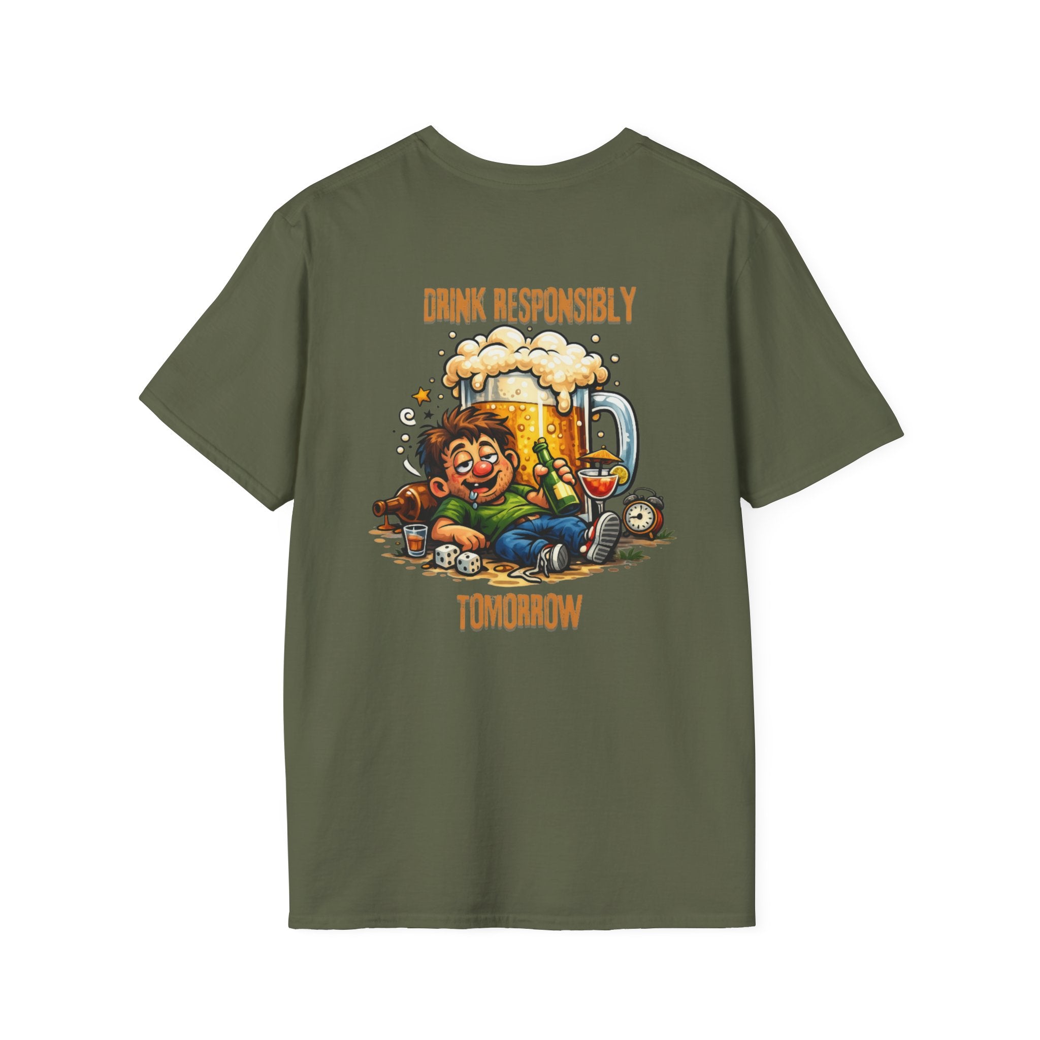 Drink Responsibly Tomorrow T-Shirt — Funny Beer Hangover Graphic Tee
