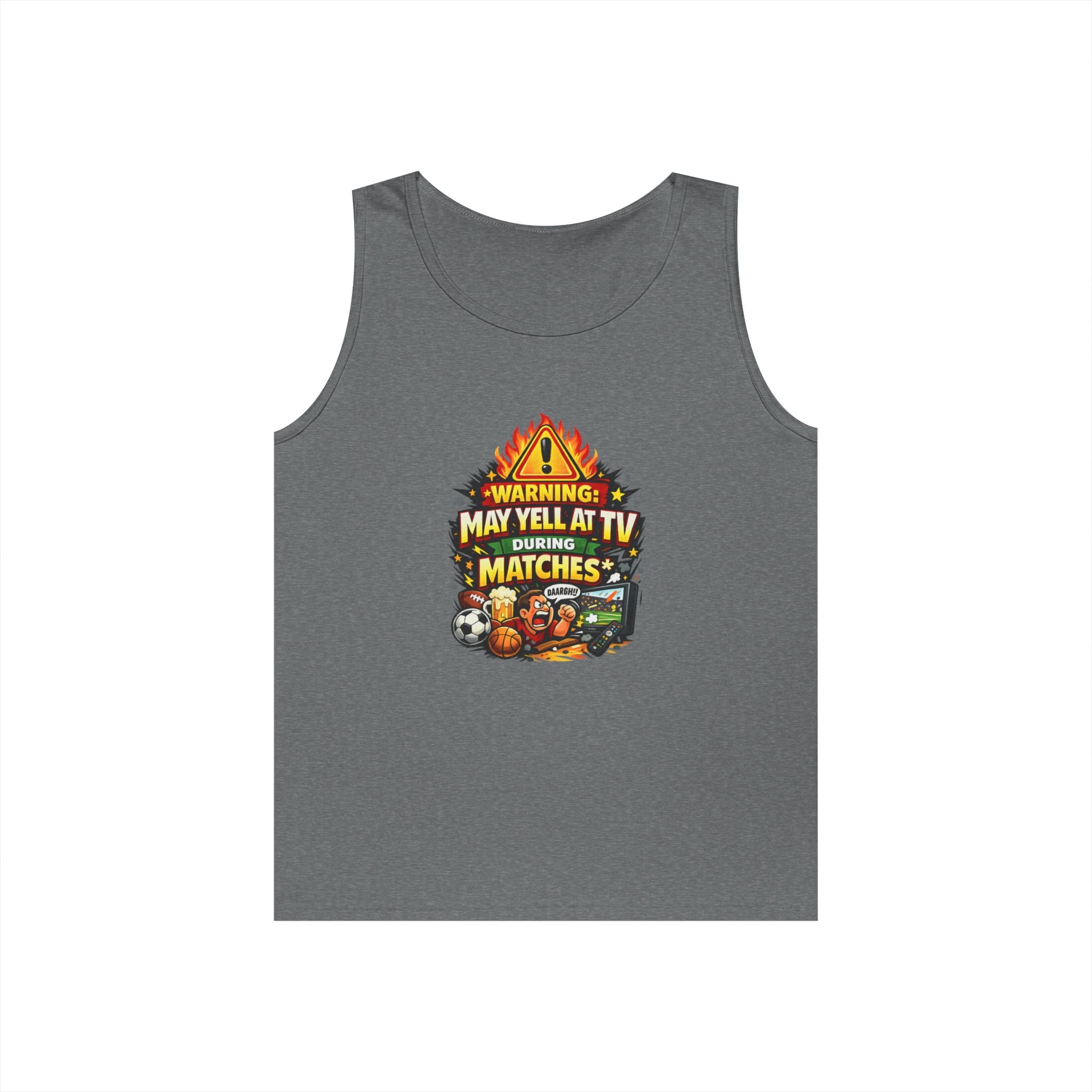 Warning May Yell At TV During Matches Funny Tank Top