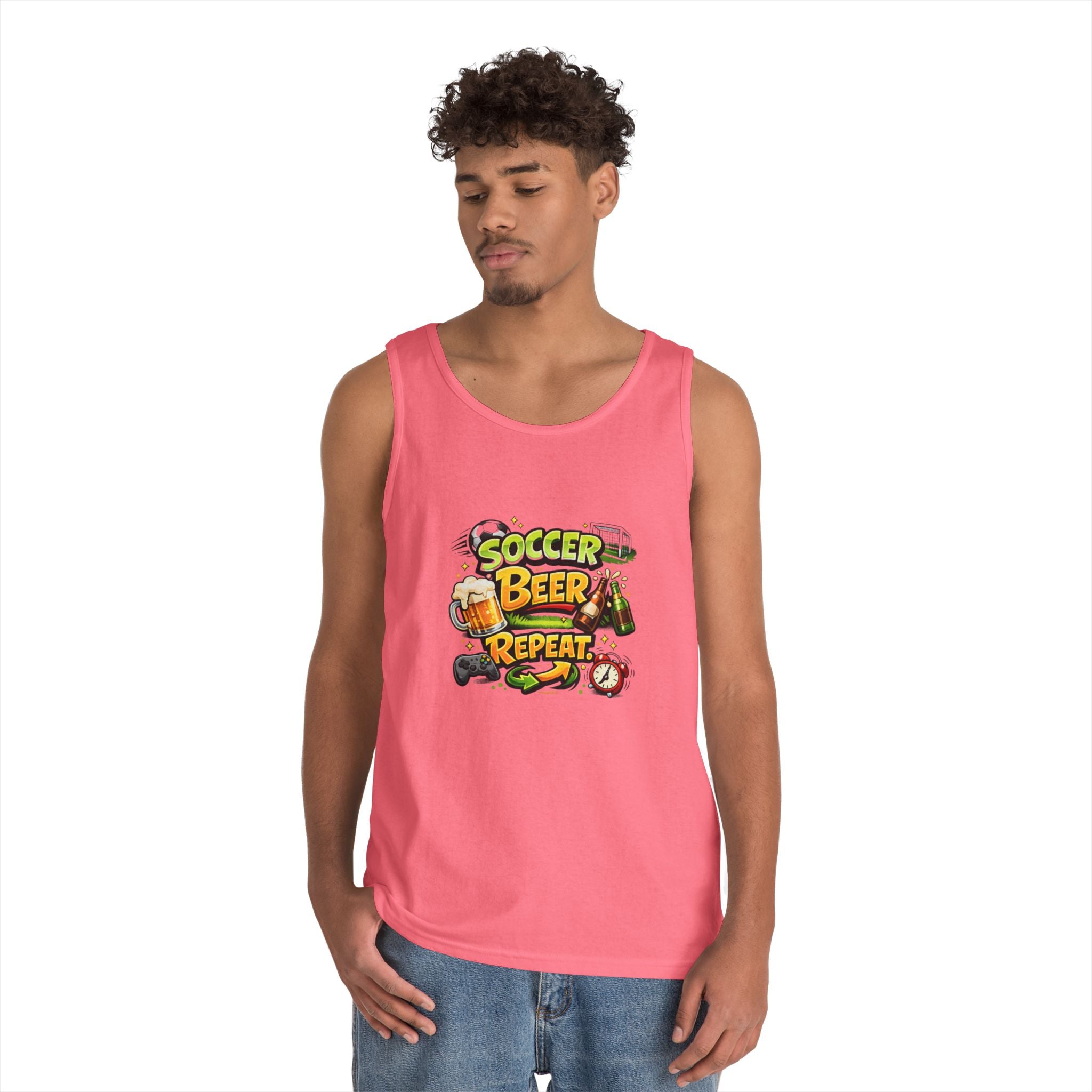 Soccer Beer Repeat Funny Tank Top