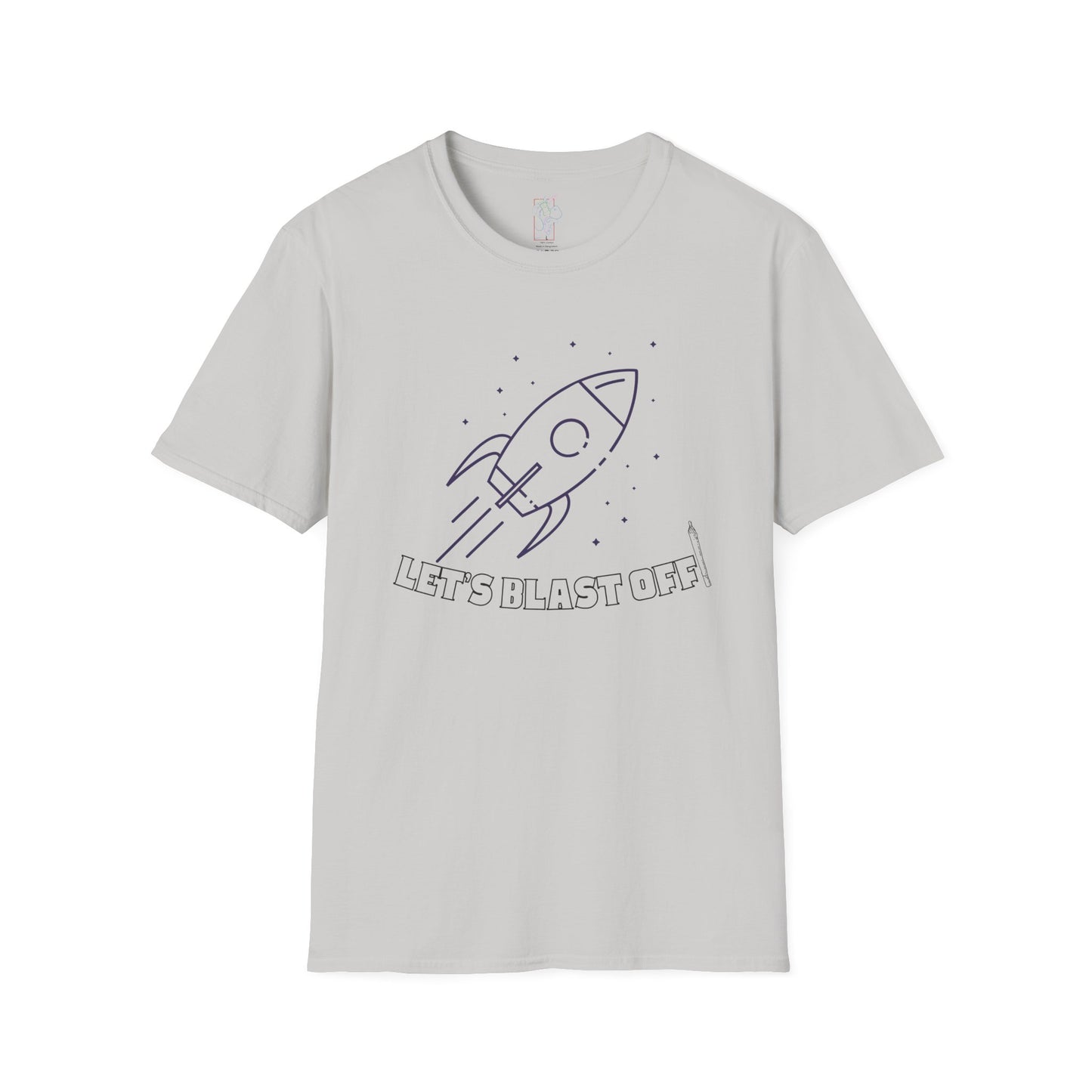 Unisex Softstyle T-Shirt with Rocket Design - Perfect for Space Lovers, Parties, Birthdays, Everyday Wear, or Gifts