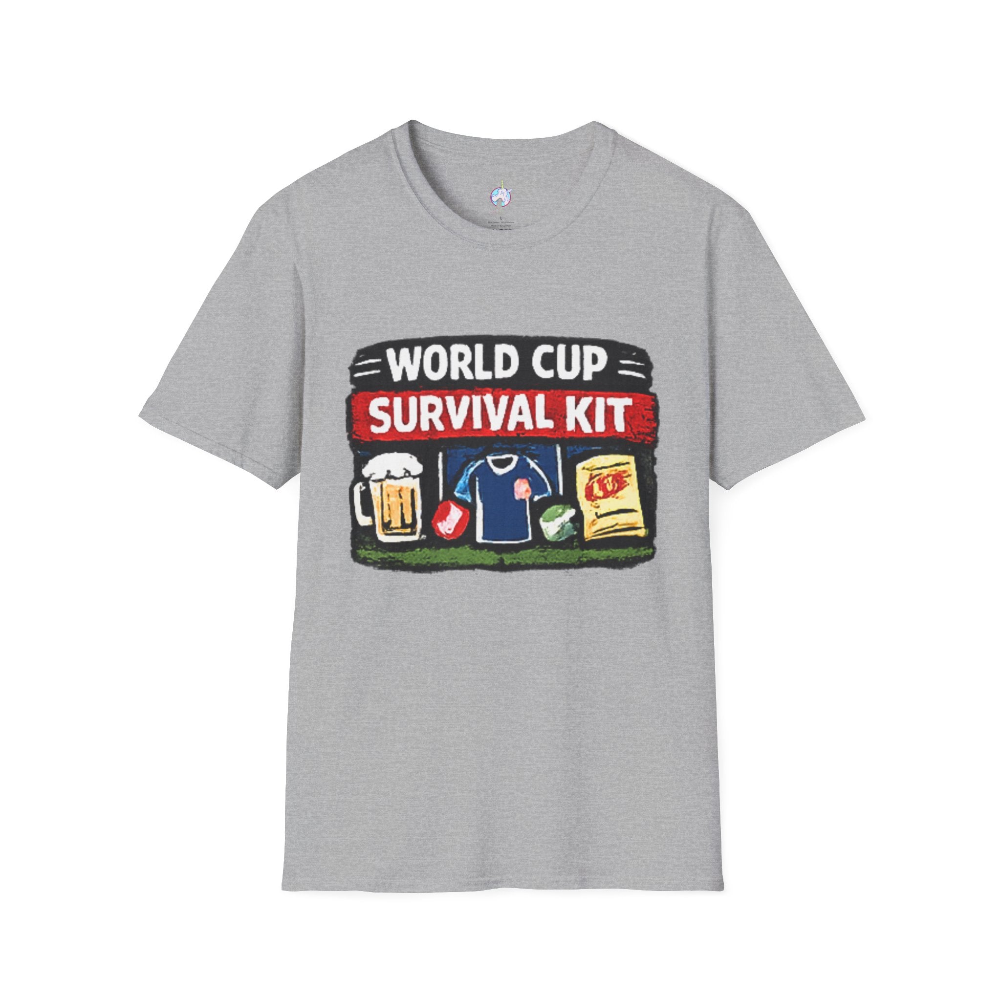 World Cup Survival Kit T-Shirt — Soccer Fan Tee with Beer & Snacks Graphic