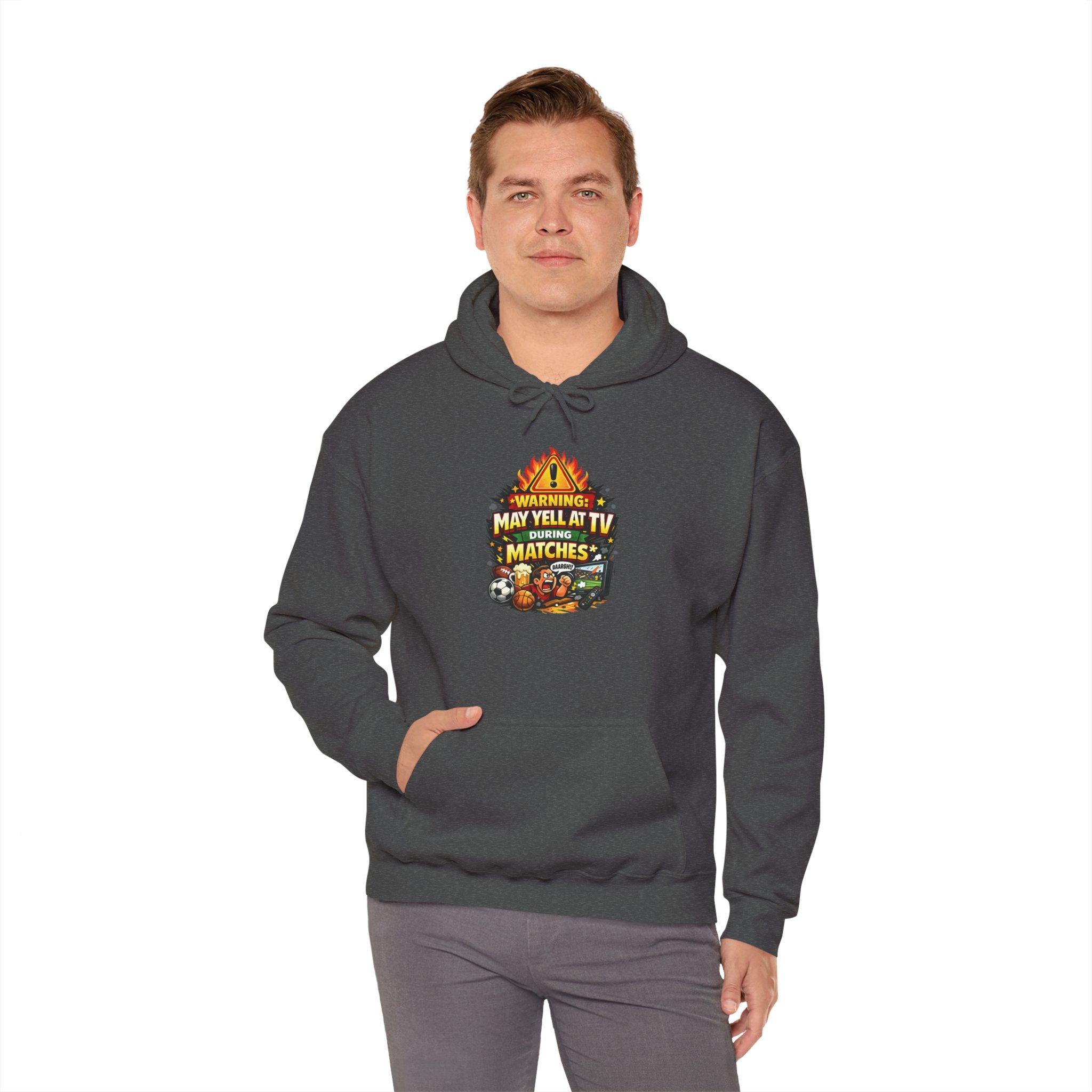 Warning May Yell At TV During Matches Funny Hoodie