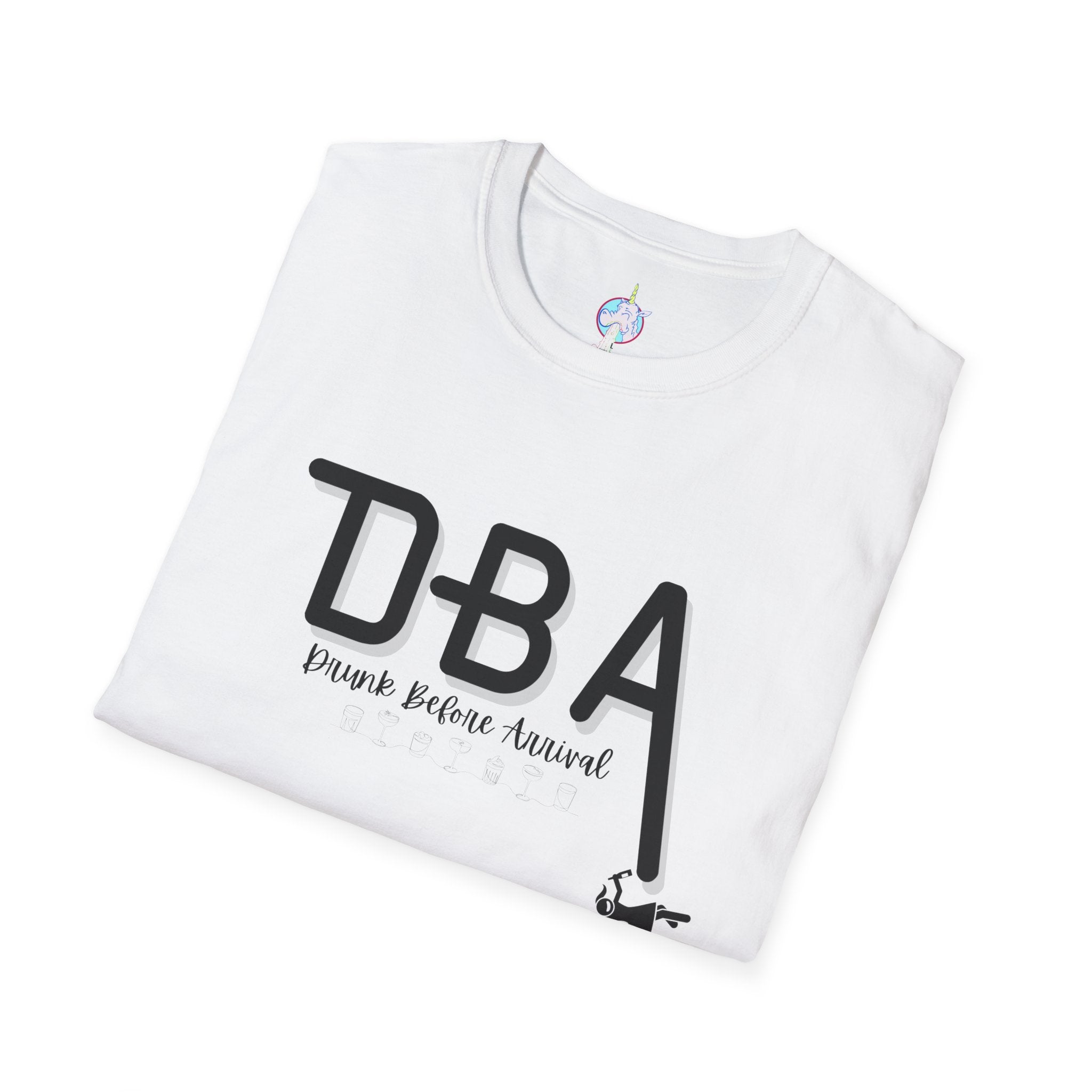 Drunk Before Arrival Funny T-Shirt — Bold Party Tee