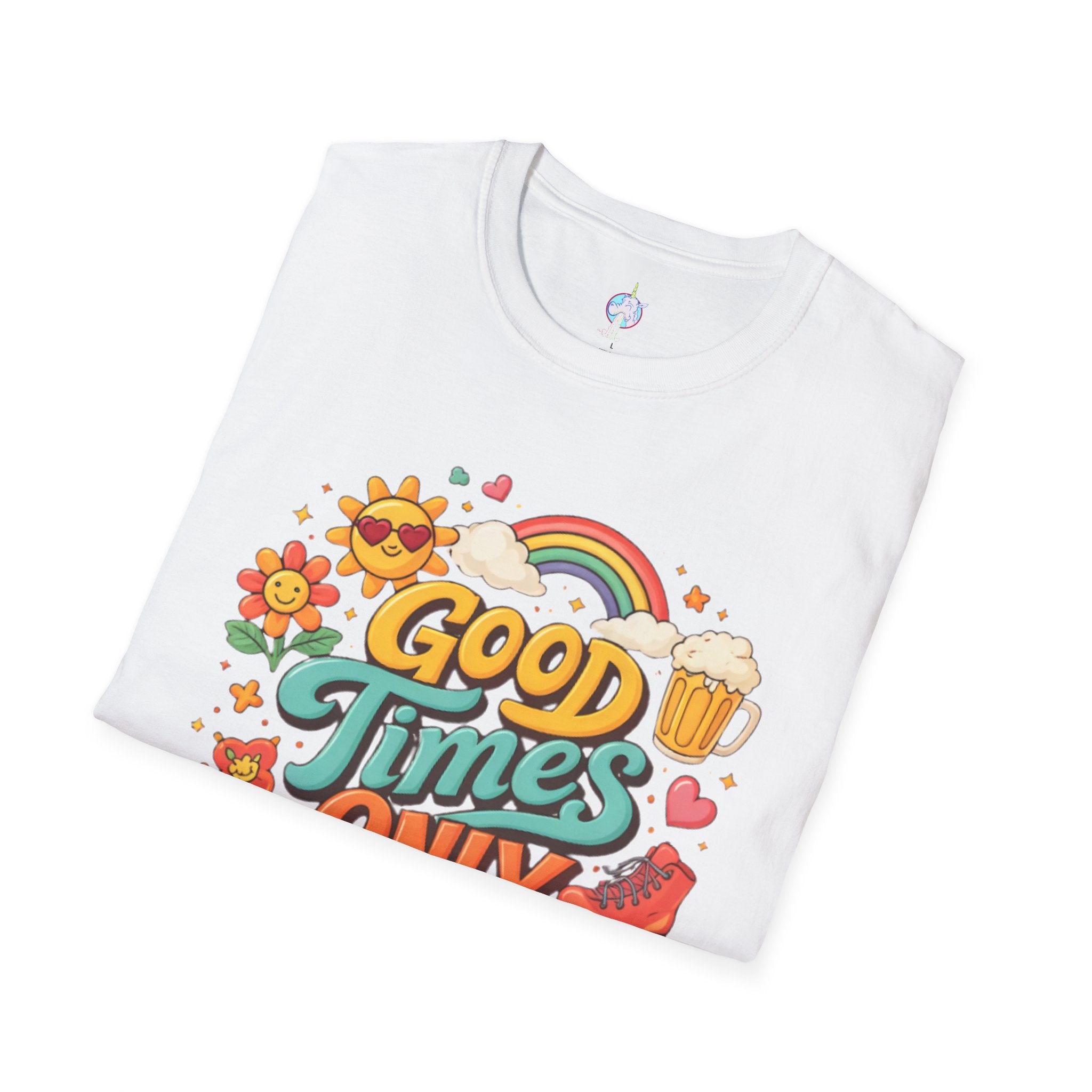 Good Times Only T-Shirt — Retro Roller & Sunshine Graphic Tee