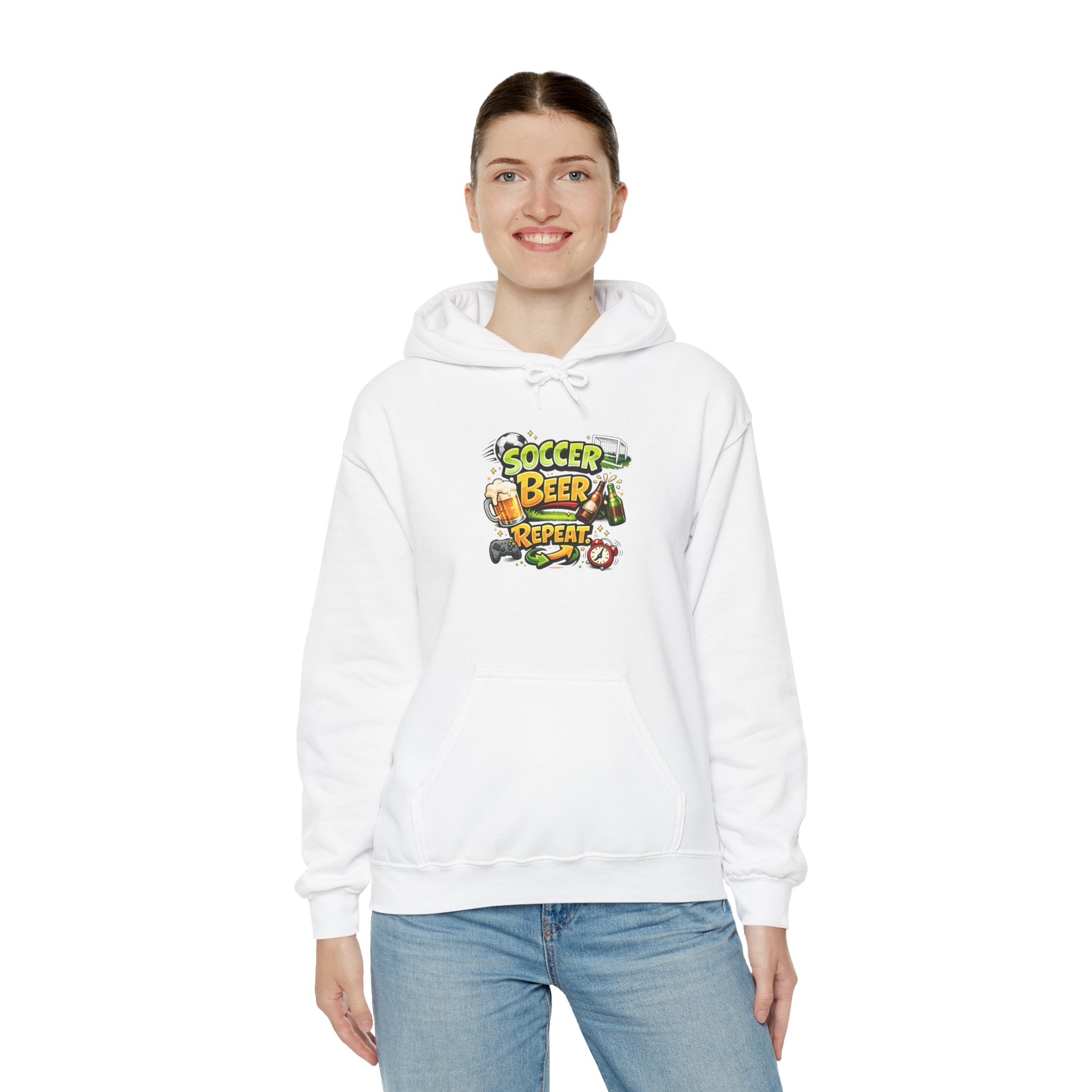 Soccer Beer Repeat Funny Hoodie