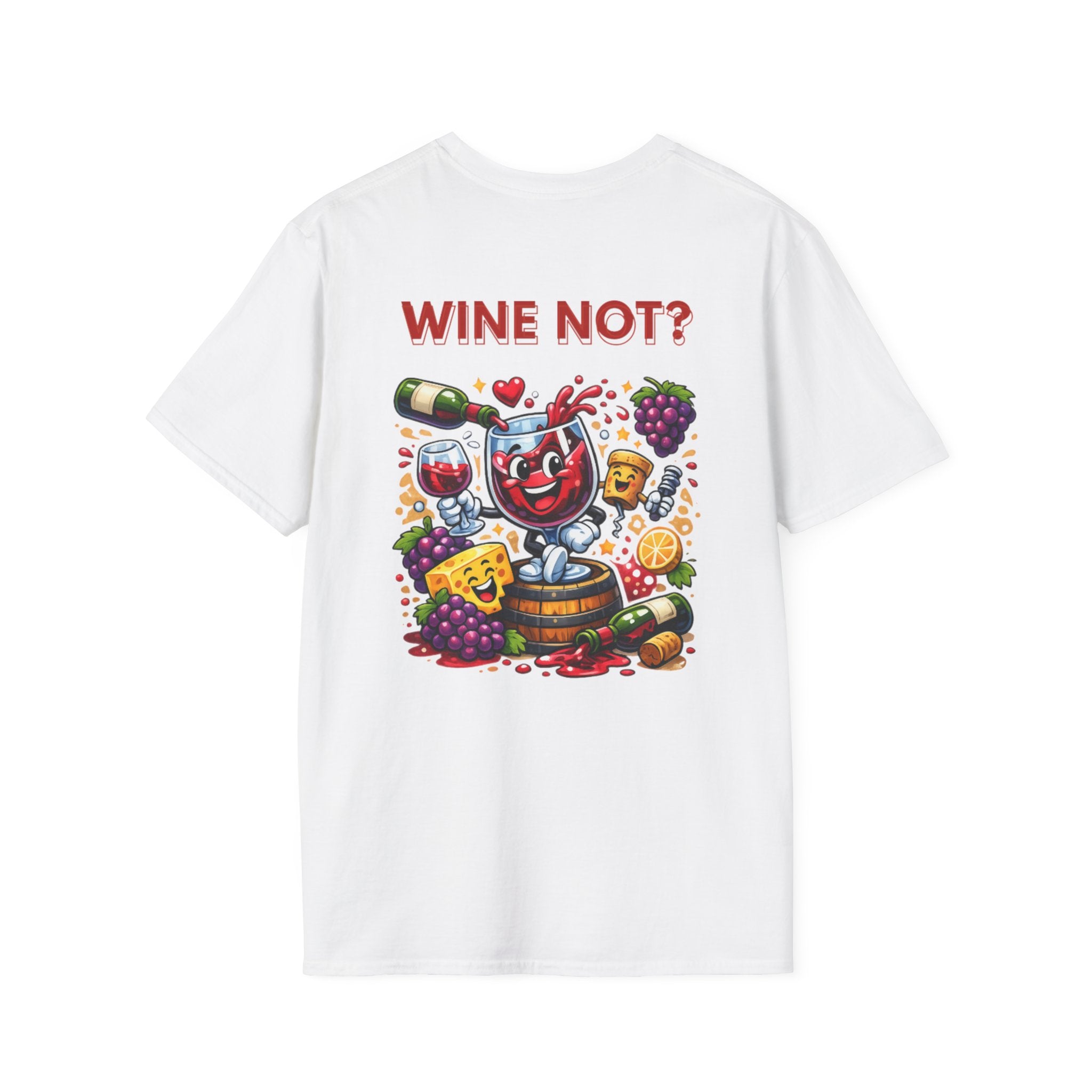 Wine Not? Graphic T-Shirt — Funny Wine Glass & Grapes Tee