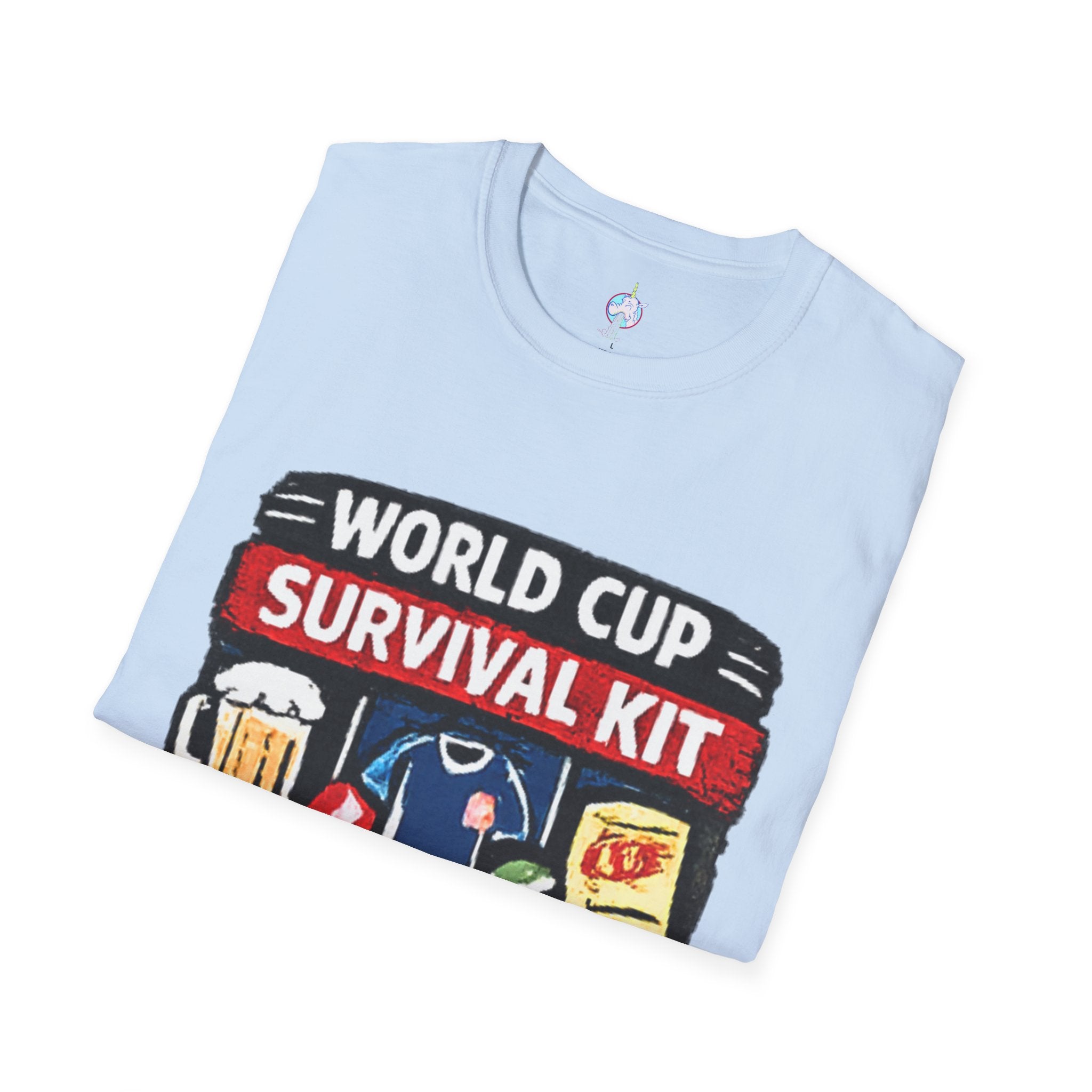 World Cup Survival Kit T-Shirt — Soccer Fan Tee with Beer & Snacks Graphic