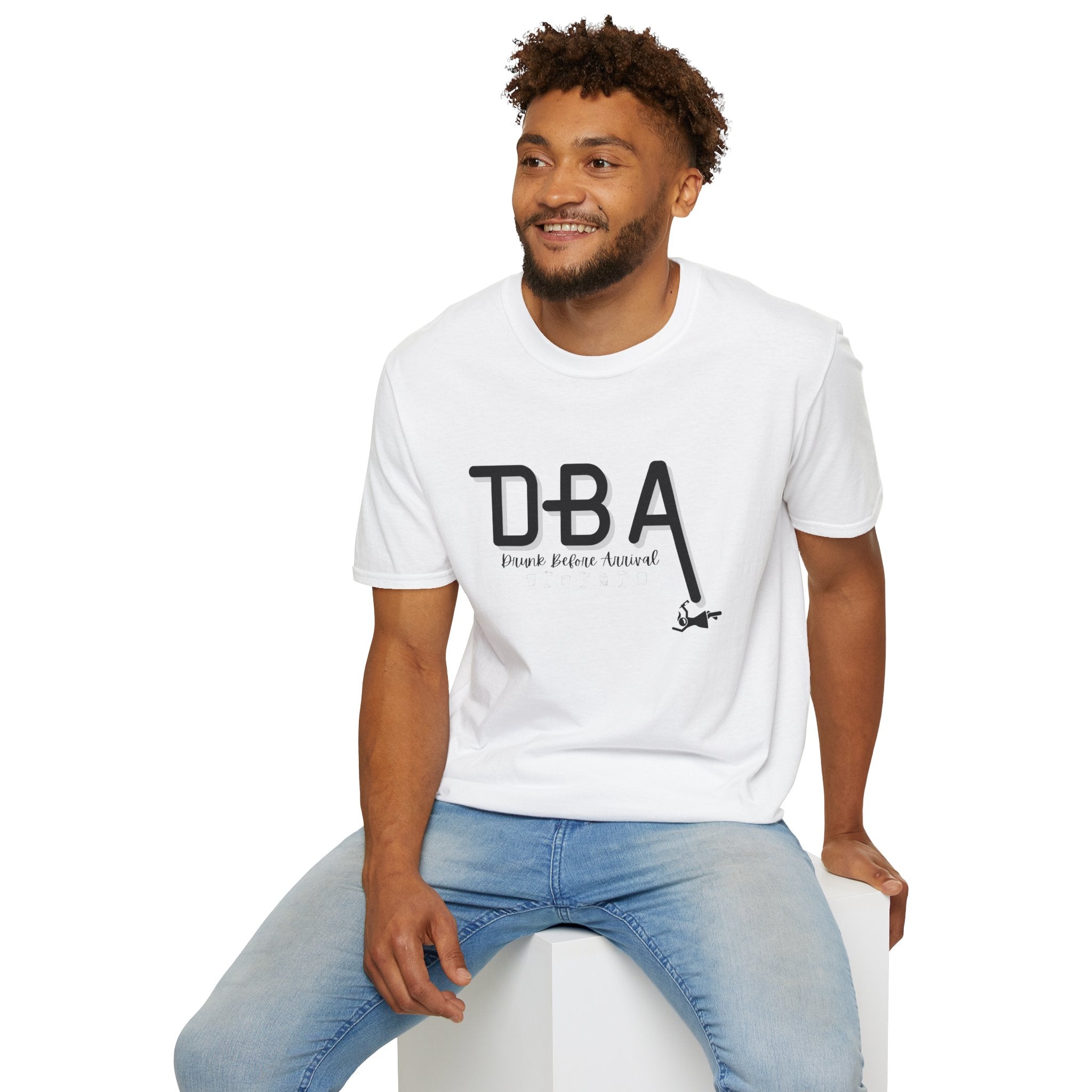Drunk Before Arrival Funny T-Shirt — Bold Party Tee