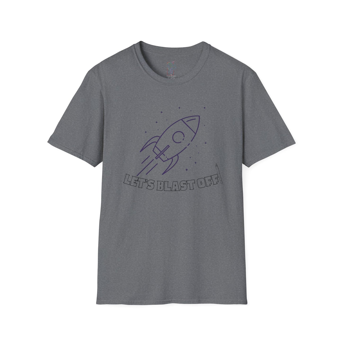 Unisex Softstyle T-Shirt with Rocket Design - Perfect for Space Lovers, Parties, Birthdays, Everyday Wear, or Gifts