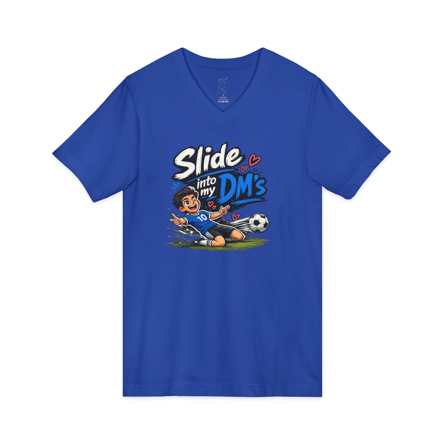 Slide Into My DMs Soccer V-Neck Tee