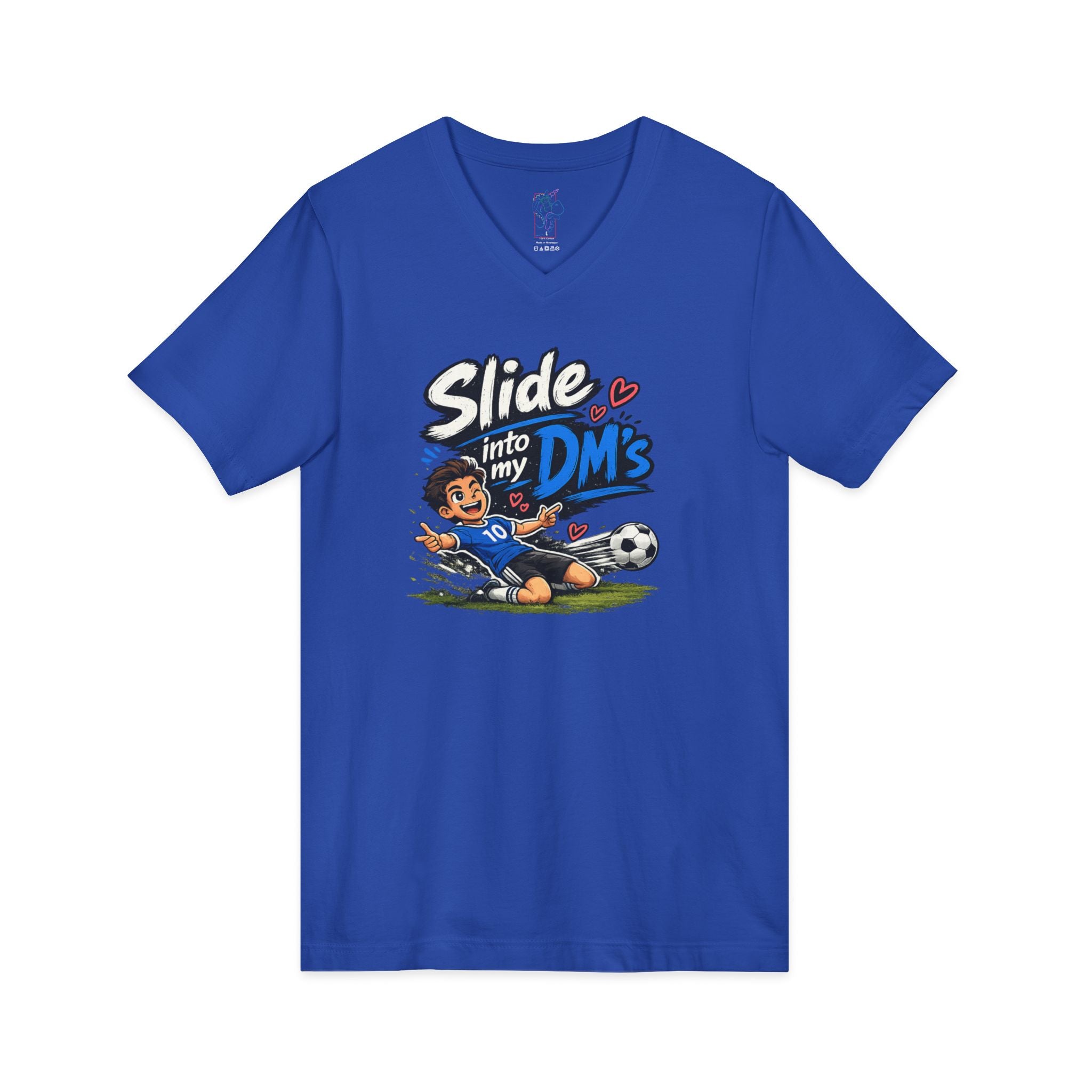 Slide Into My DMs Soccer V-Neck Tee