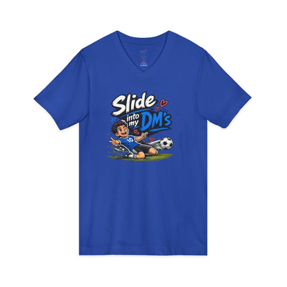 Slide Into My DMs Soccer V-Neck Tee